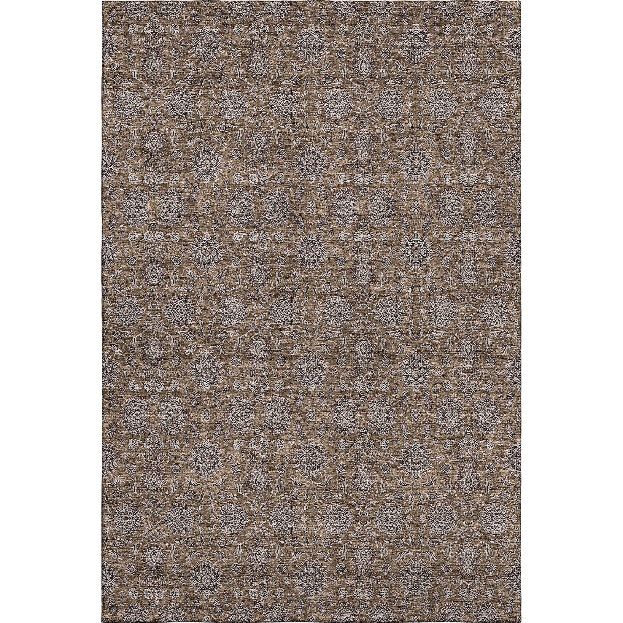 Rome Machine Washable Transitional Chocolate Brown Rug 2'6" x 3'10" #shape_Rectangle