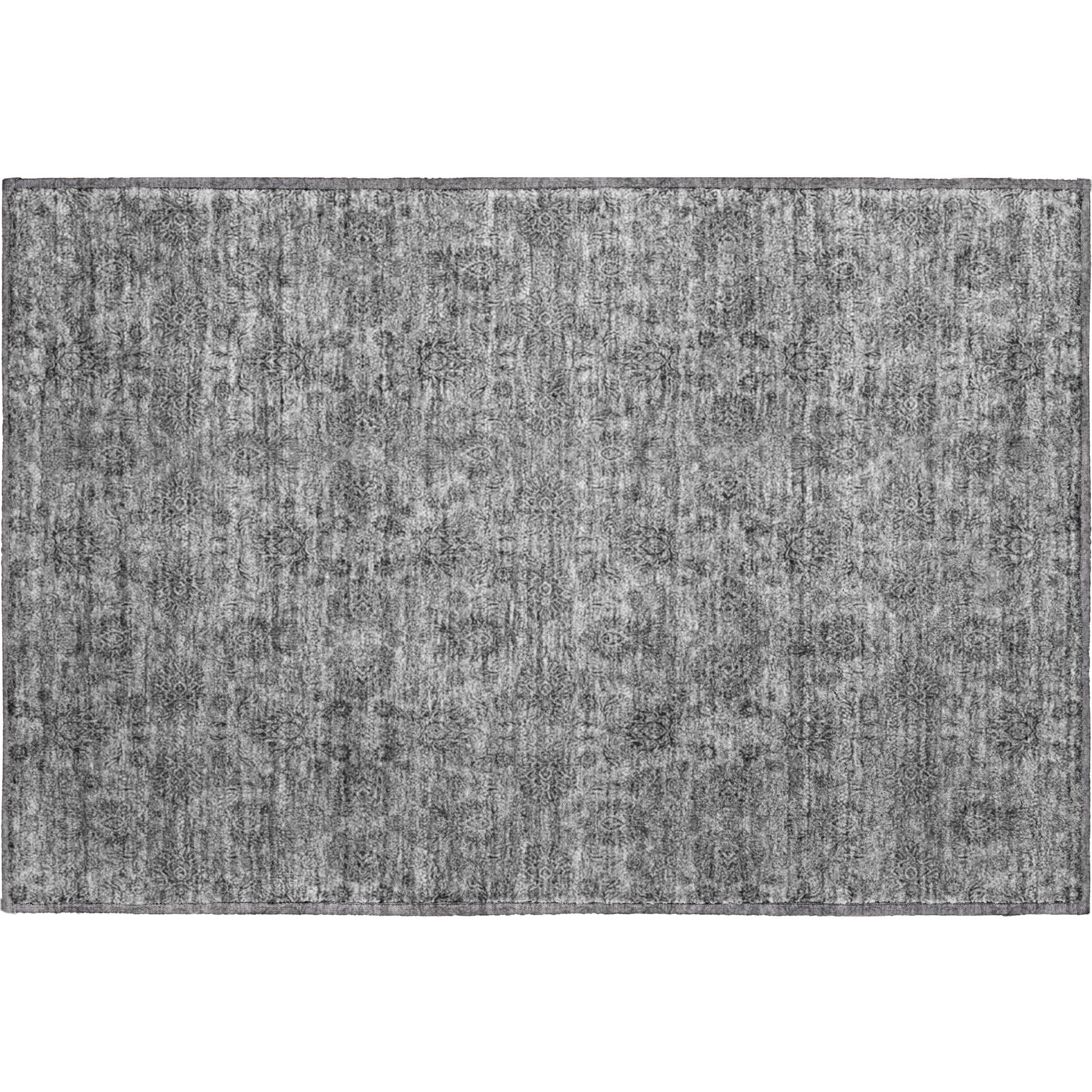 Rome Machine Washable Transitional Gray Rug 1'8" x 2'6" #shape_Rectangle
