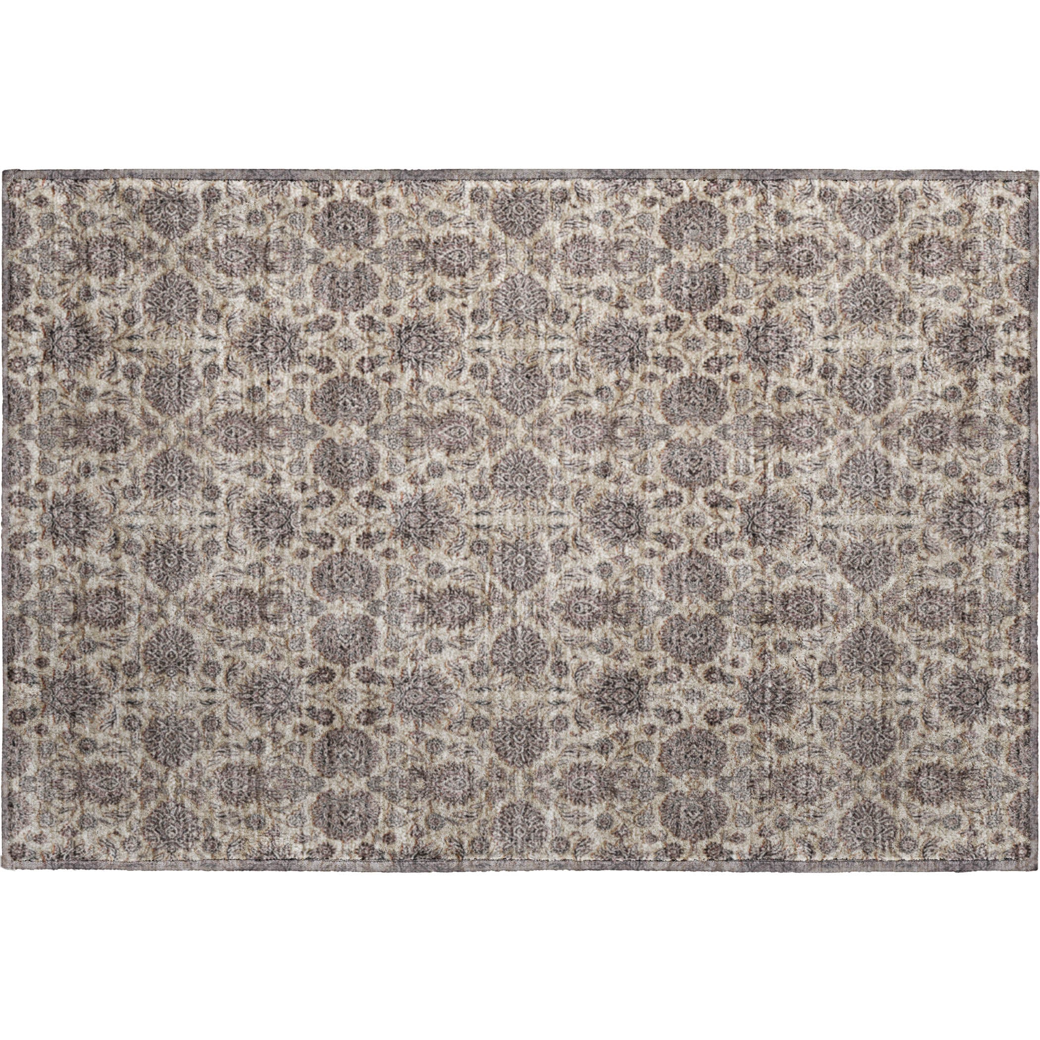 Rome Machine Washable Transitional Ivory Rug 1'8" x 2'6" #shape_Rectangle