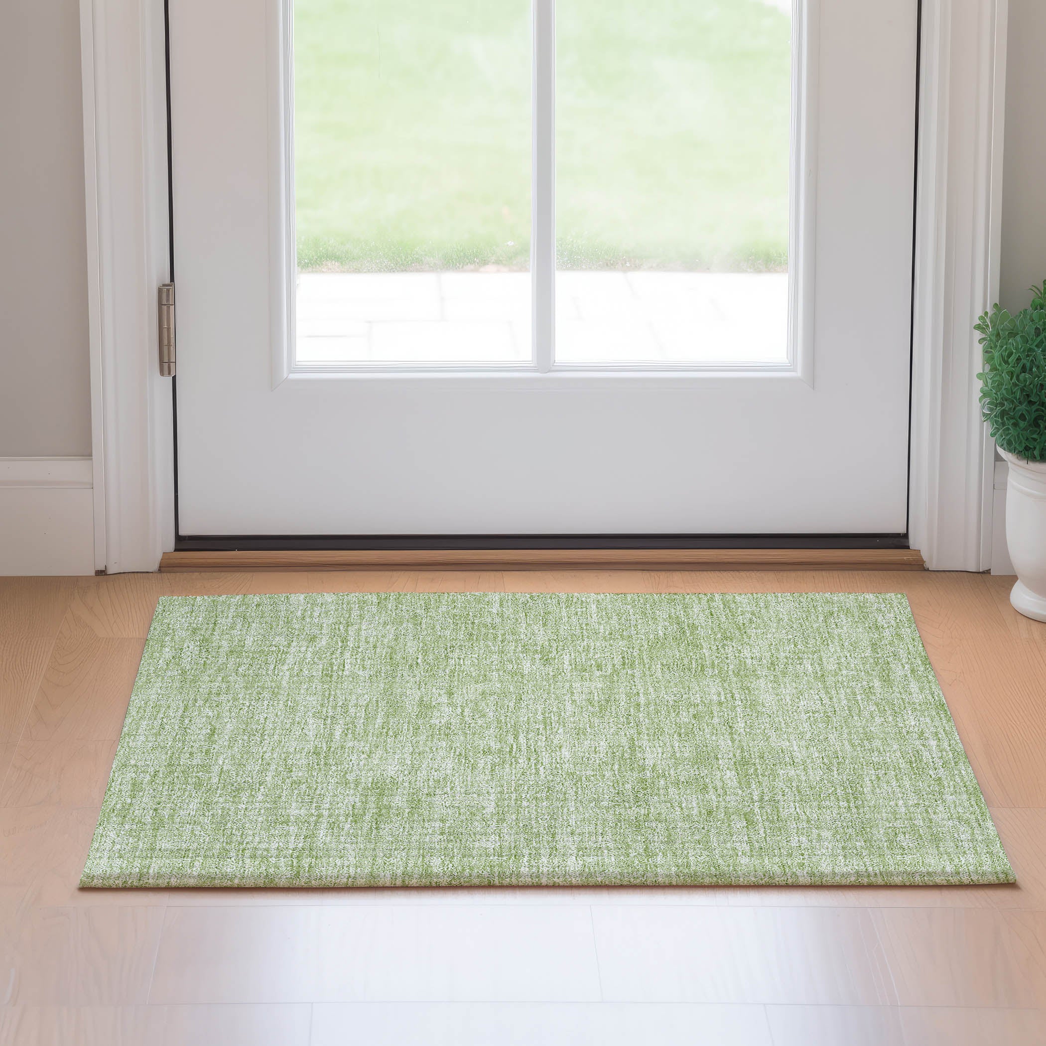 Marrakech Machine Washable Transitional Aloe Green Rug 1'8" x 2'6" #shape_Rectangle