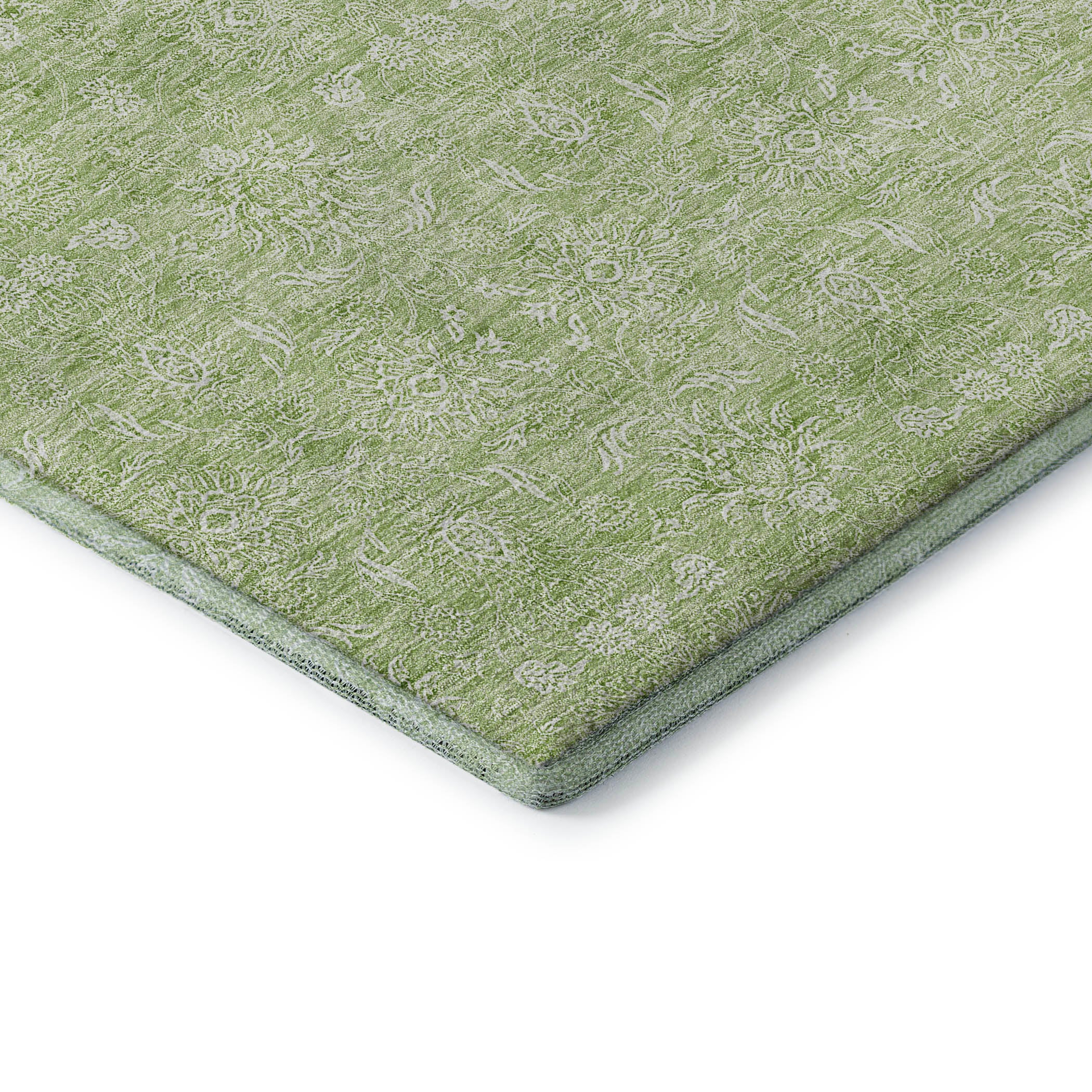 Marrakech Machine Washable Transitional Aloe Green Rug 1'8" x 2'6" #shape_Rectangle