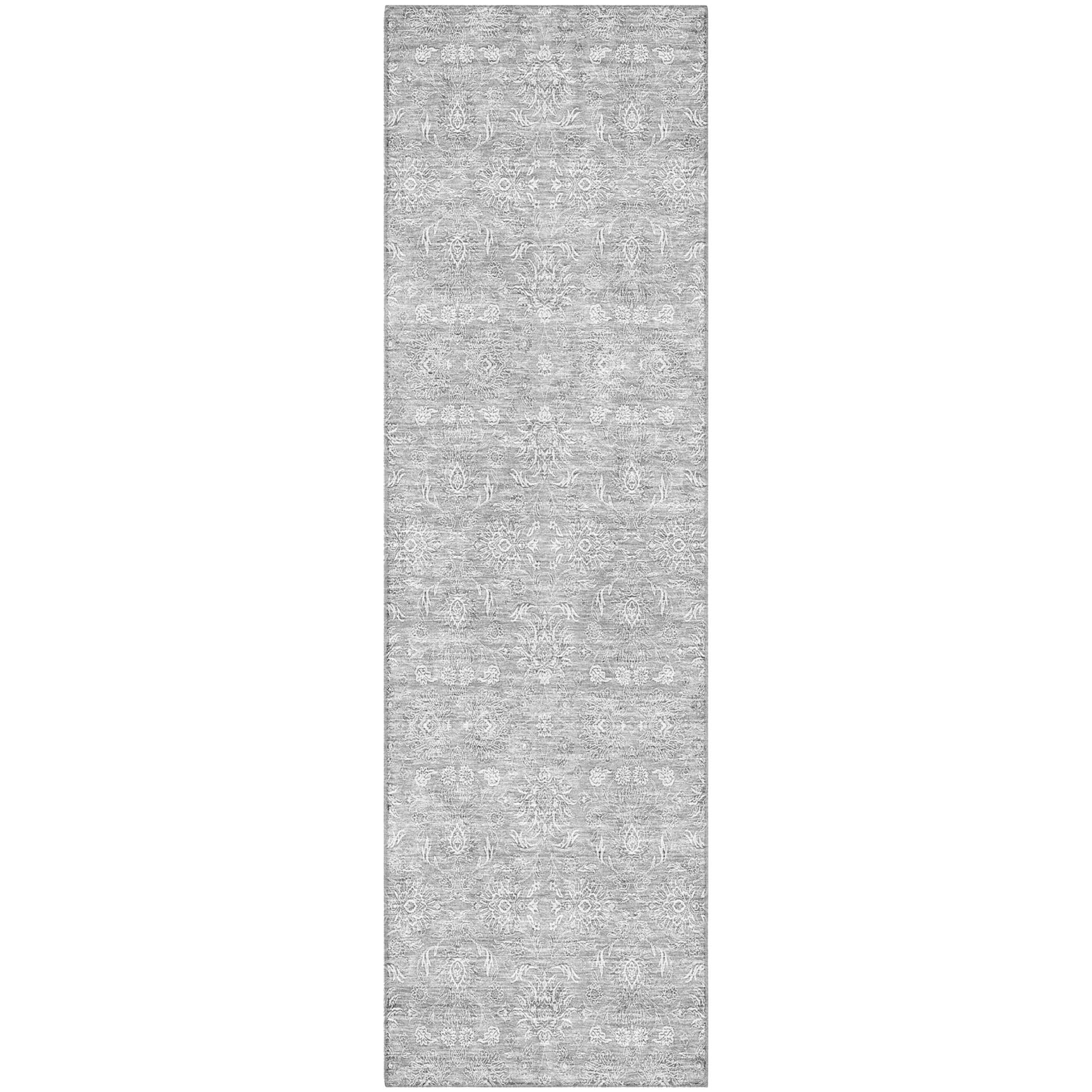 Marrakech Machine Washable Transitional Gray Rug 2'3" x 7'6" #shape_Runner