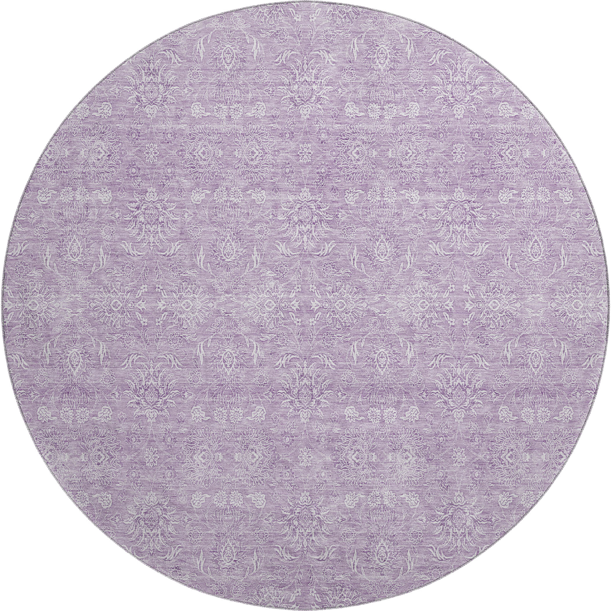Marrakech Machine Washable Transitional Lavender Purple Rug 8' x 8' #shape_Round