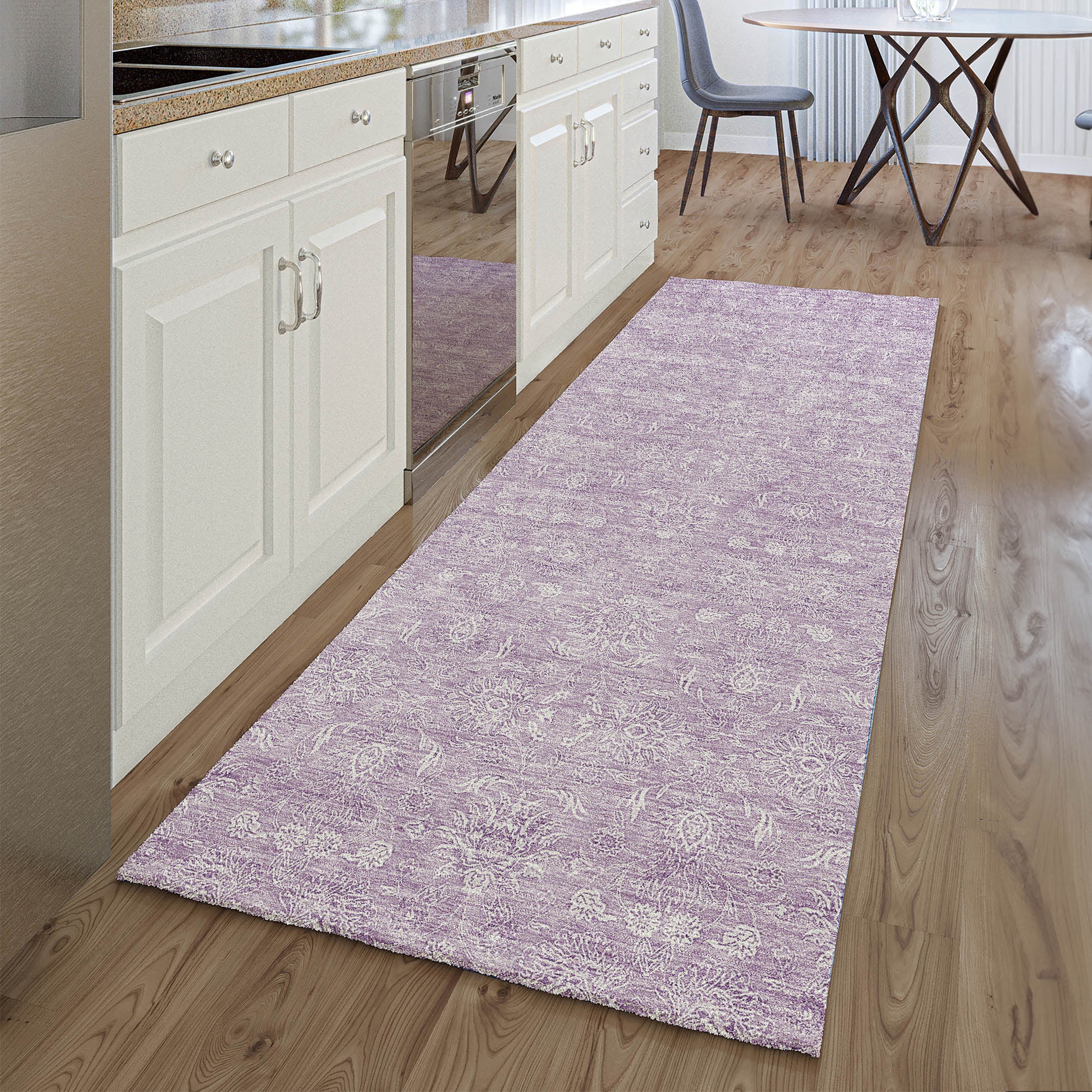 Marrakech Machine Washable Transitional Lavender Purple Rug 2'3" x 7'6" #shape_Runner