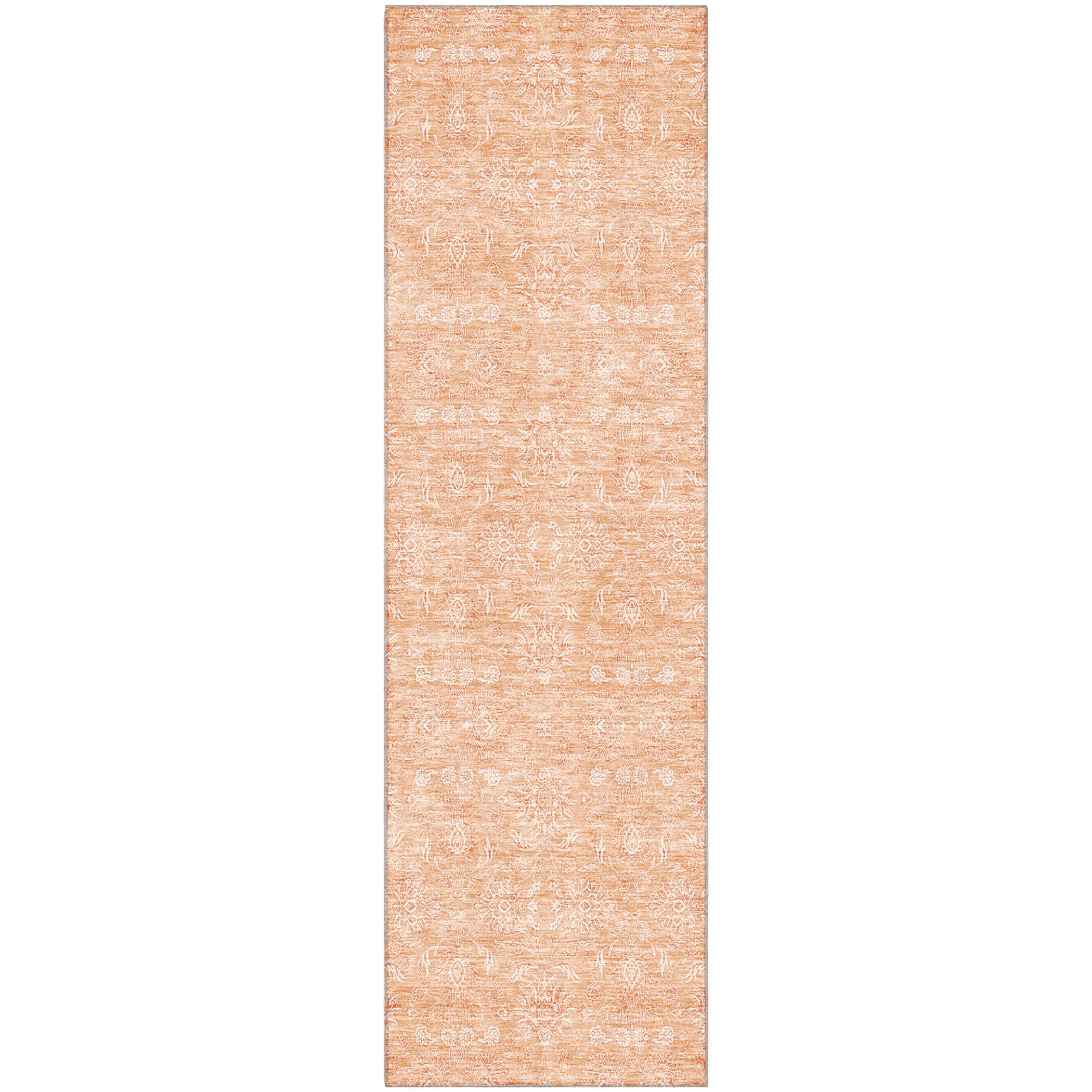 Marrakech Machine Washable Transitional Peach Orange Rug 2'3" x 7'6" #shape_Runner