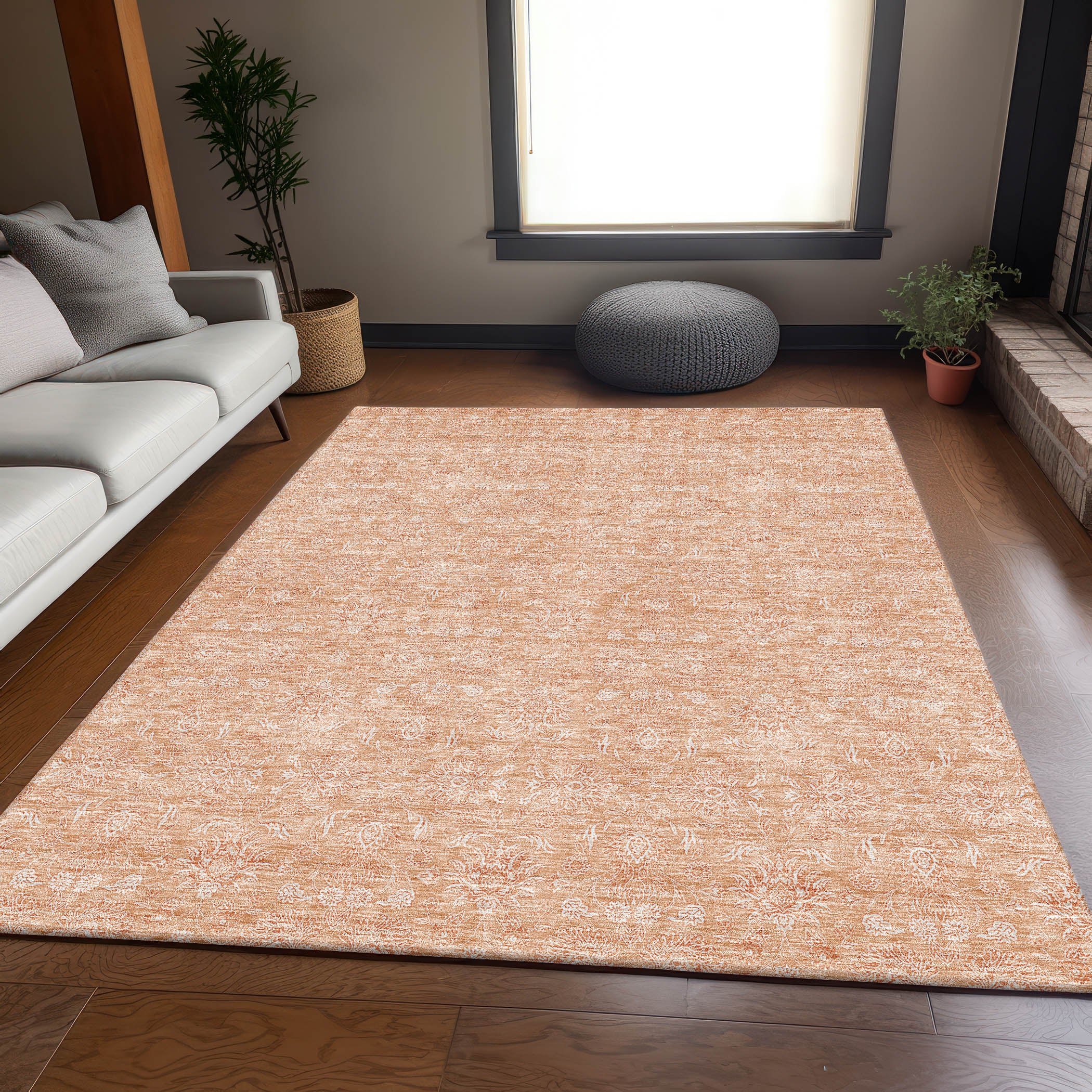 Marrakech Machine Washable Transitional Peach Orange Rug 2'6" x 3'10" #shape_Rectangle