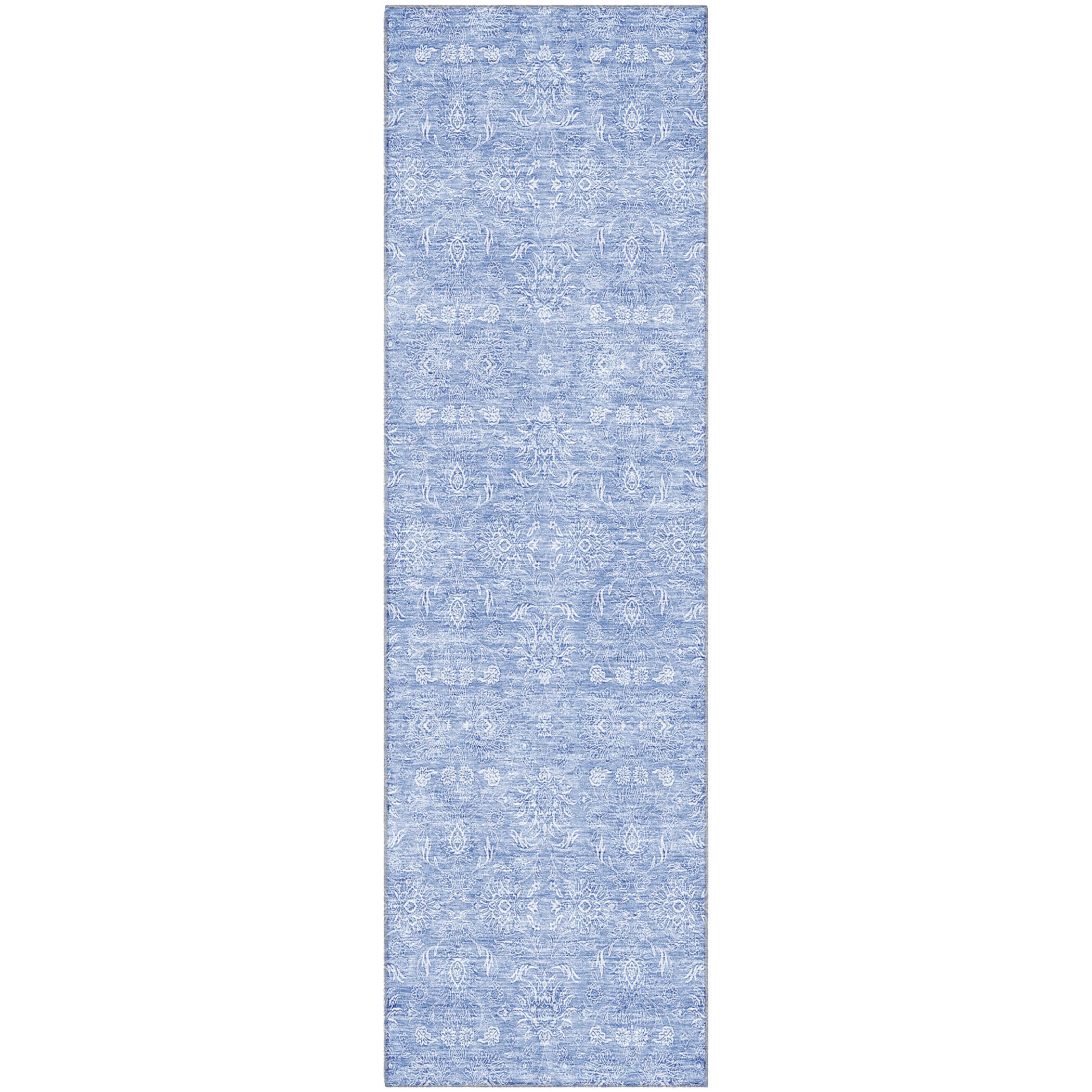 Marrakech Machine Washable Transitional Sky Blue Rug 2'3" x 7'6" #shape_Runner