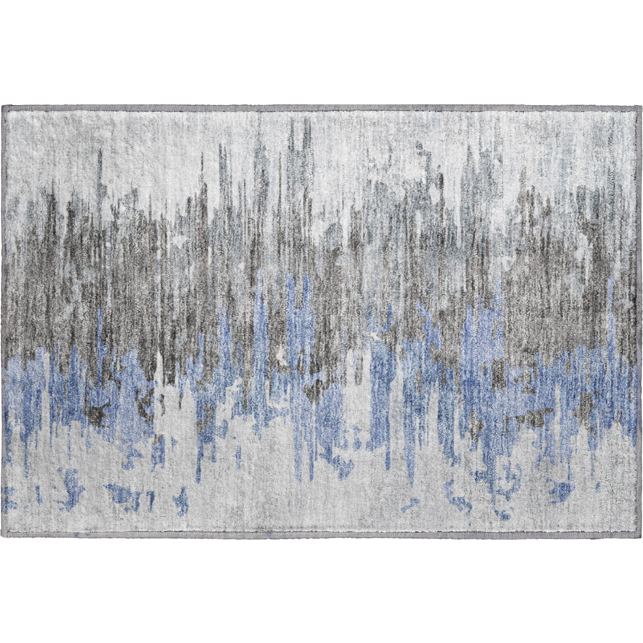Siena Machine Washable Transitional Blue Rug 1'8" x 2'6" #shape_Rectangle