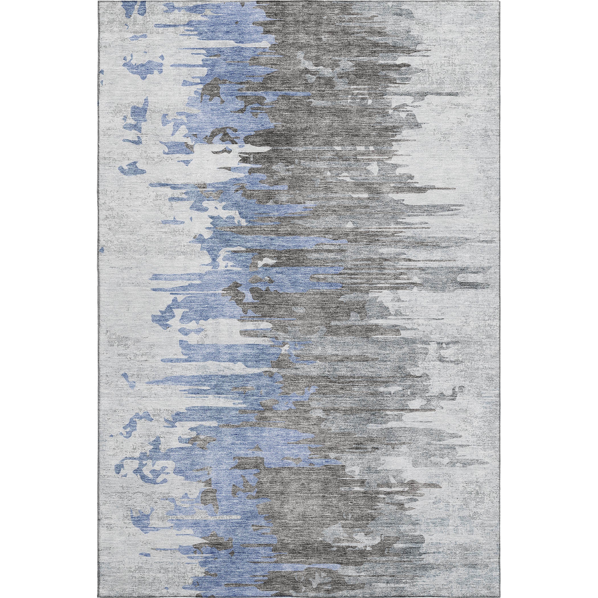 Siena Machine Washable Transitional Blue Rug 2'6" x 3'10" #shape_Rectangle
