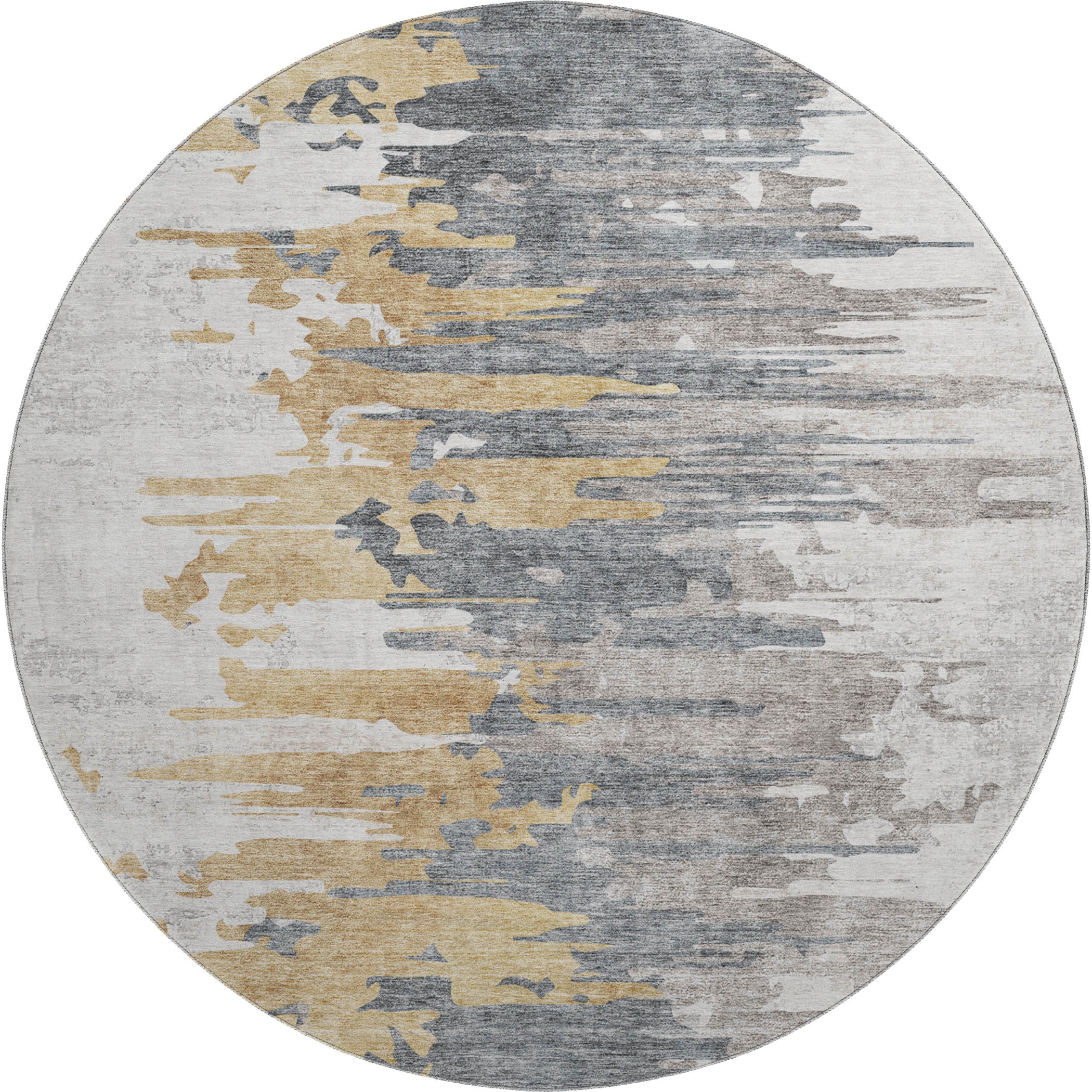 Siena Machine Washable Transitional Ivory Rug 8' x 8' #shape_Round
