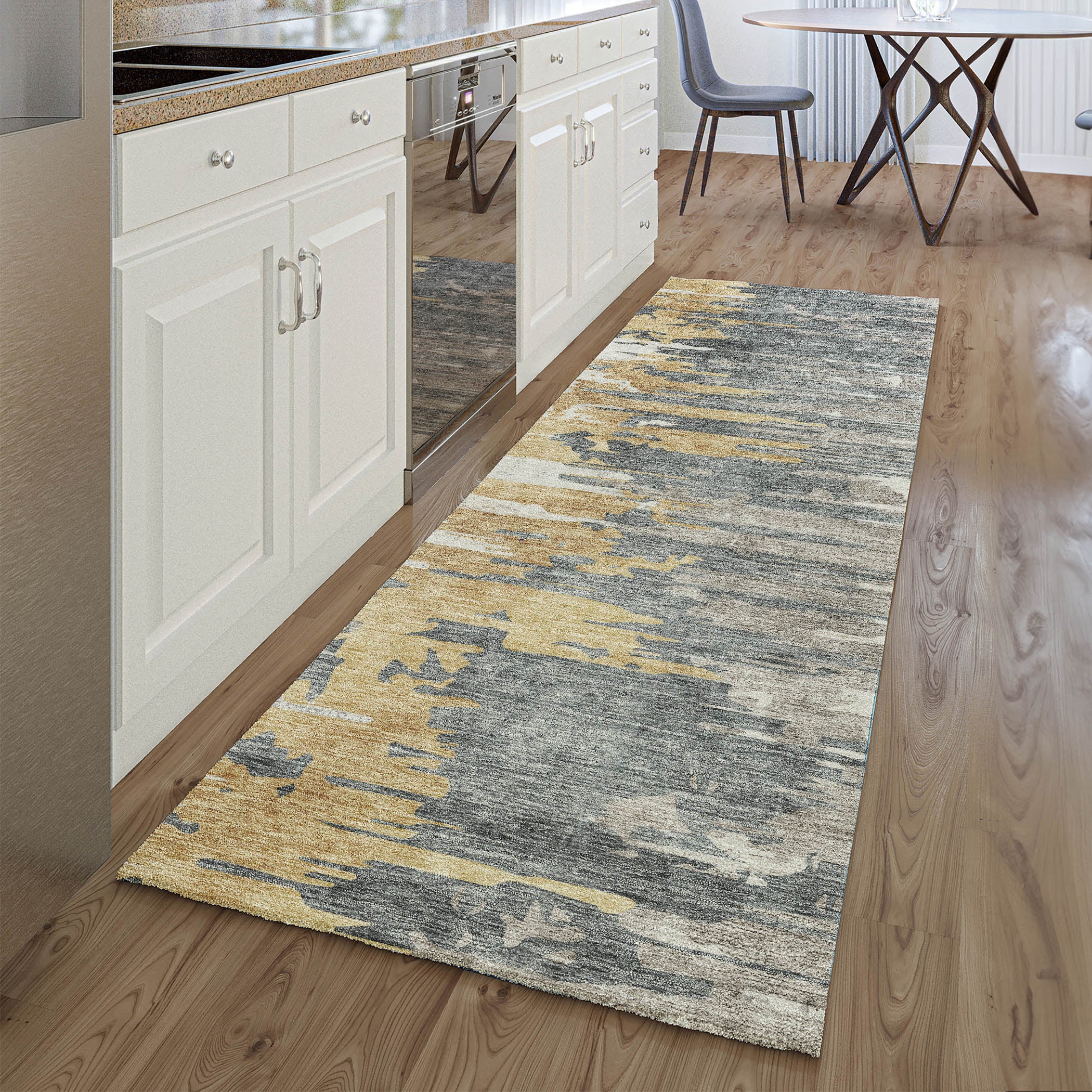 Siena Machine Washable Transitional Ivory Rug 2'3" x 7'6" #shape_Runner