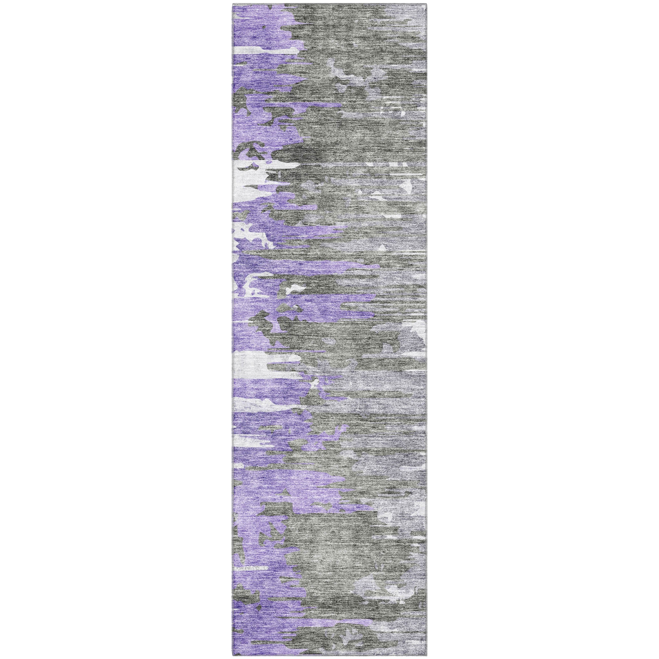 Siena Machine Washable Transitional Purple Rug 2'3" x 7'6" #shape_Runner