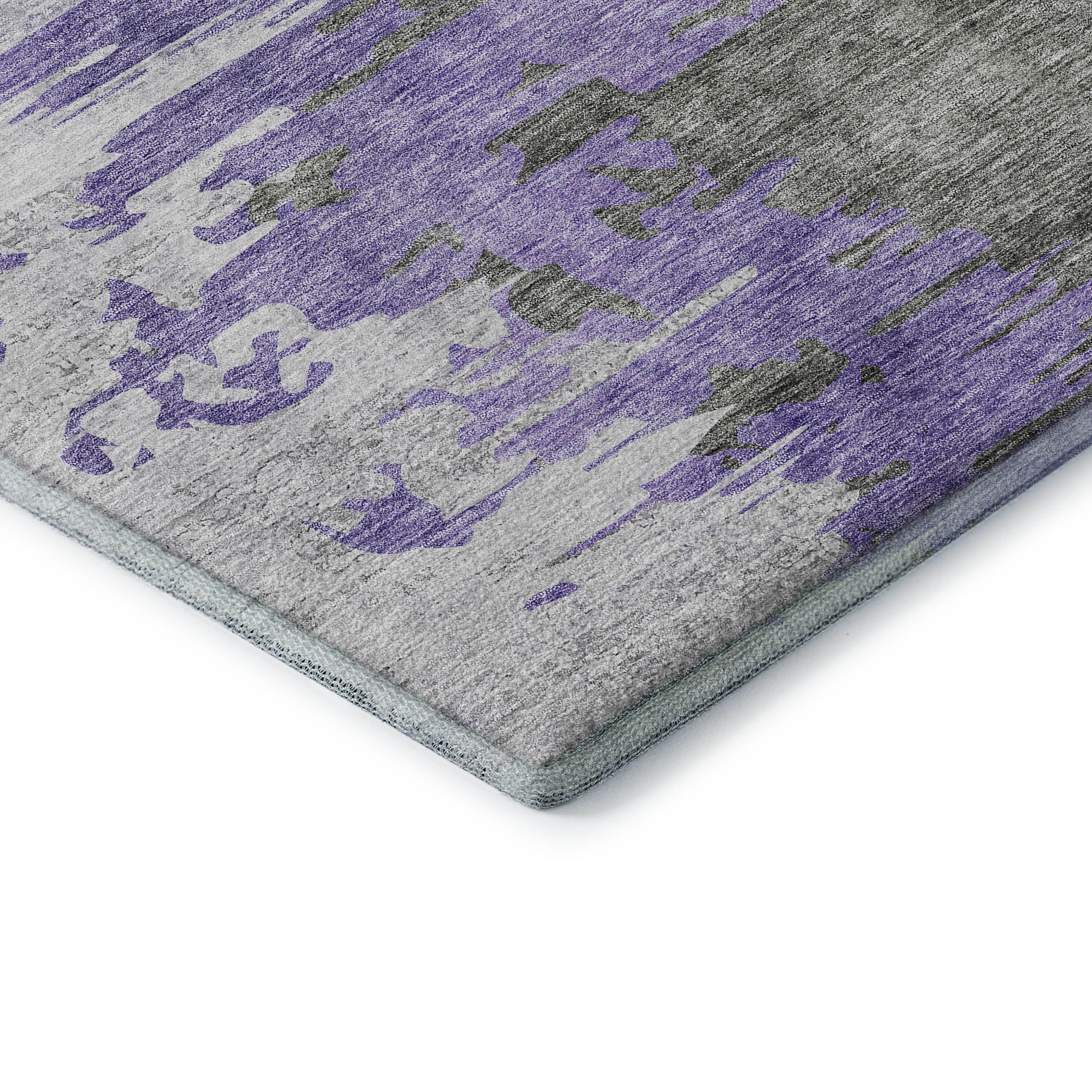 Siena Machine Washable Transitional Purple Rug 1'8" x 2'6" #shape_Rectangle