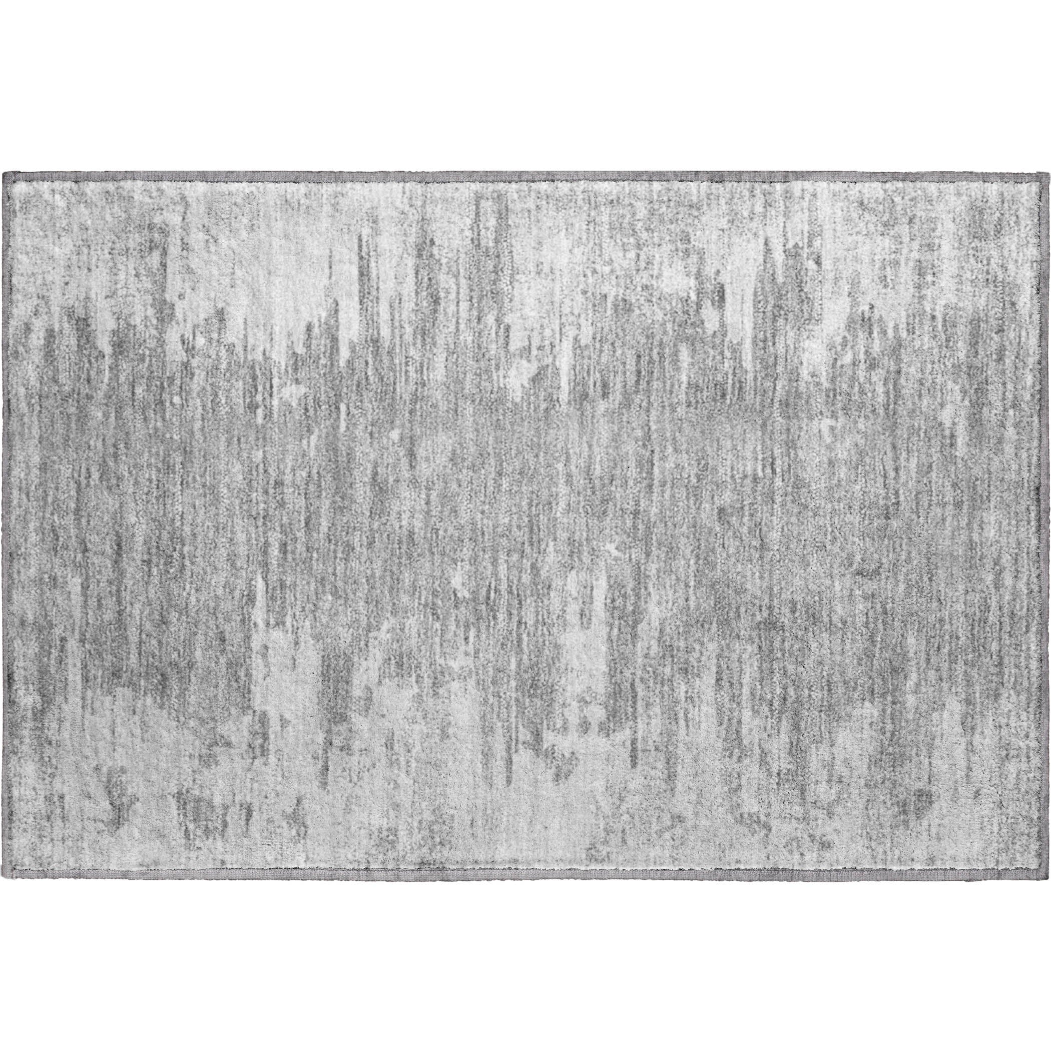 Kyoto Machine Washable Transitional Silver Gray Rug 1'8" x 2'6" #shape_Rectangle