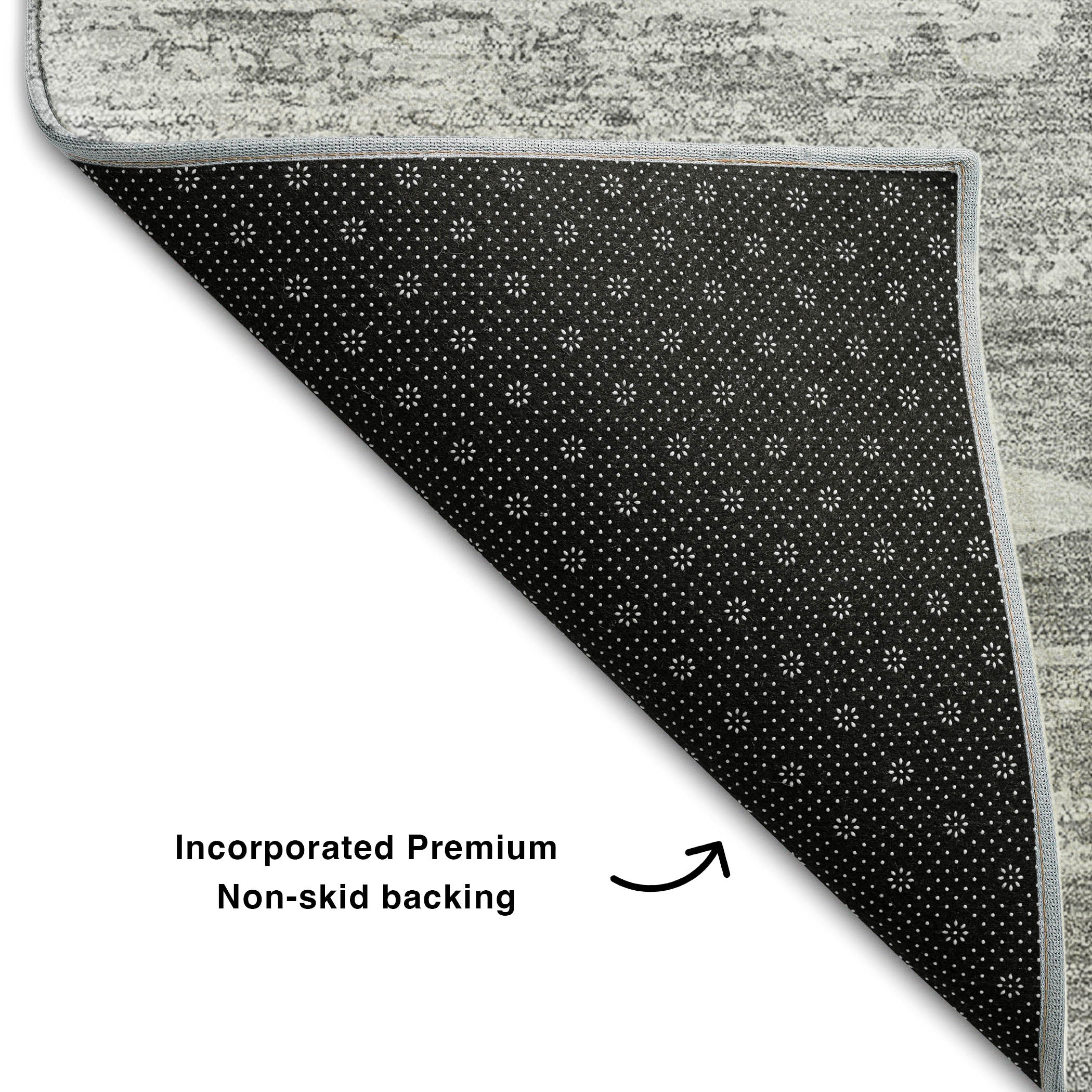Kyoto Machine Washable Transitional Silver Gray Rug 1'8" x 2'6" #shape_Rectangle