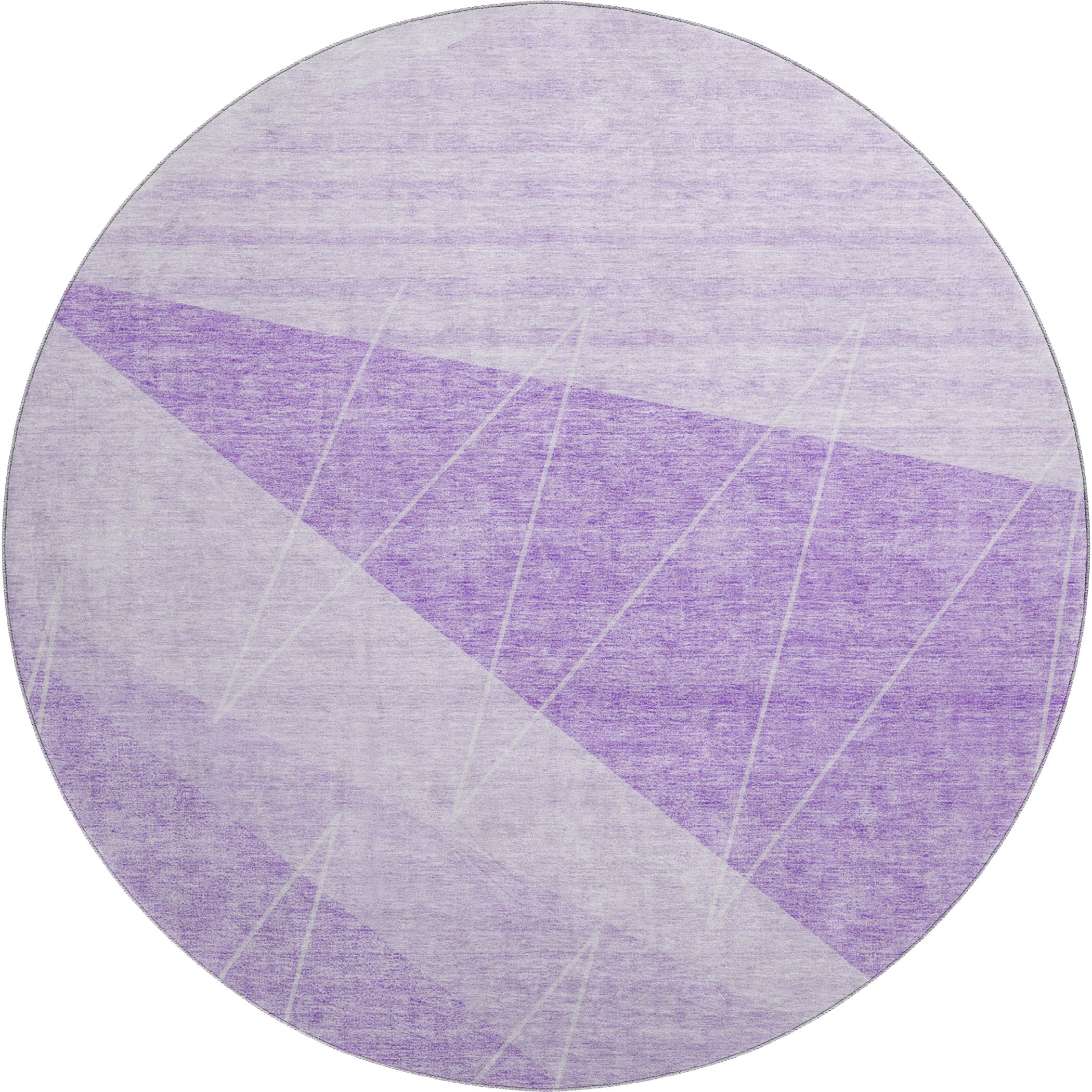 Dublin Machine Washable Transitional Lavender Purple Rug 8' x 8' #shape_Round