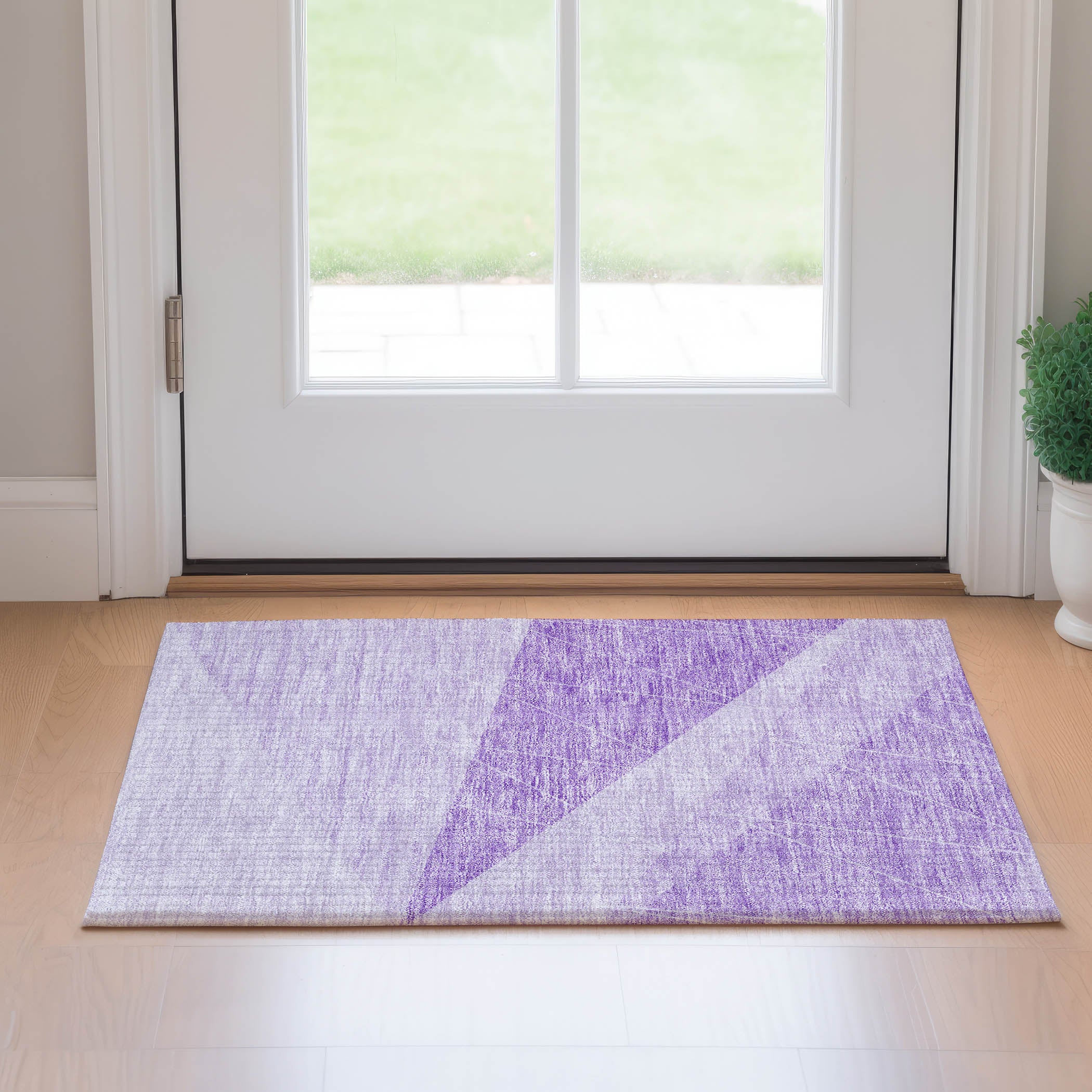 Dublin Machine Washable Transitional Lavender Purple Rug 1'8" x 2'6" #shape_Rectangle