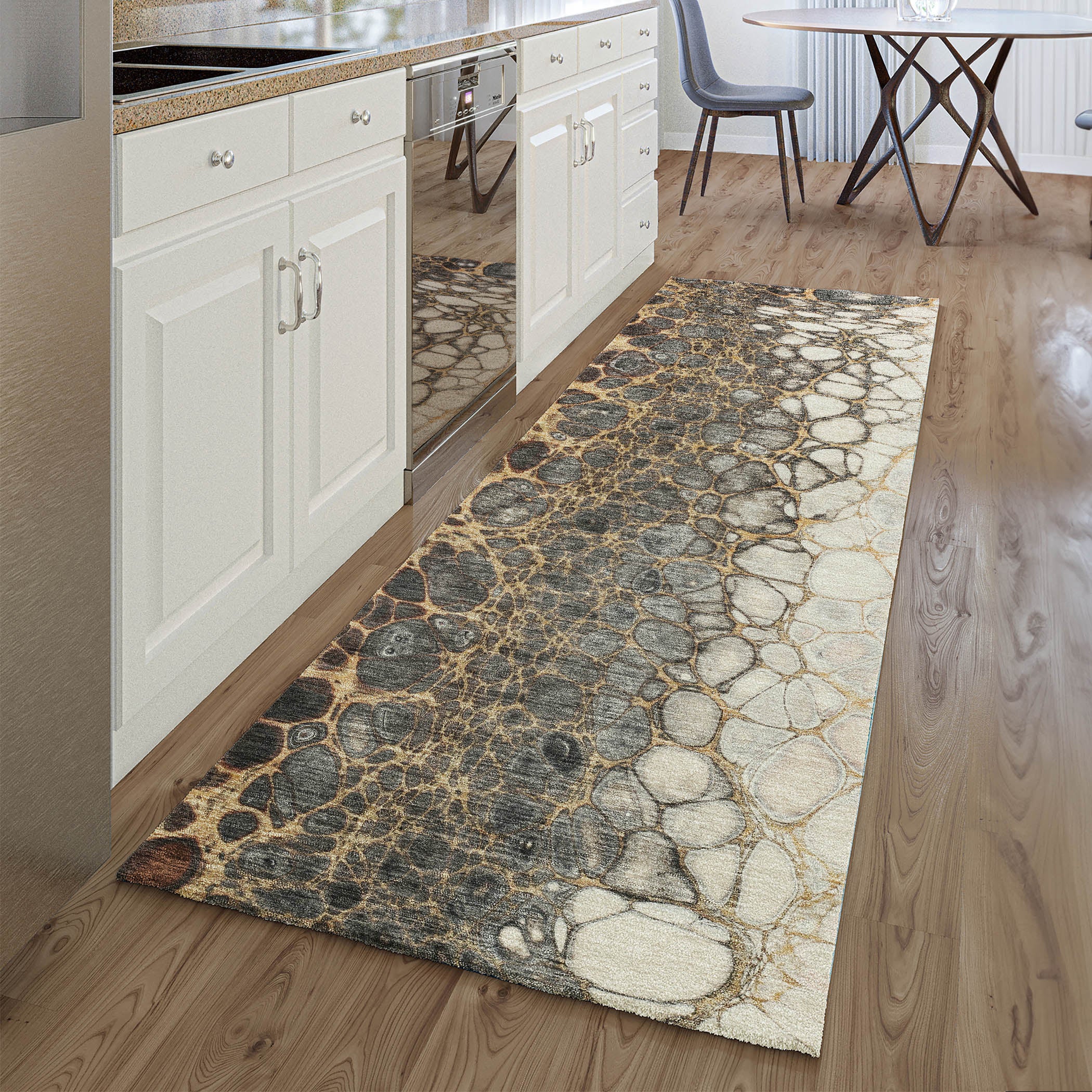 Rome Machine Washable Transitional Ivory Rug 2'3" x 7'6" #shape_Runner