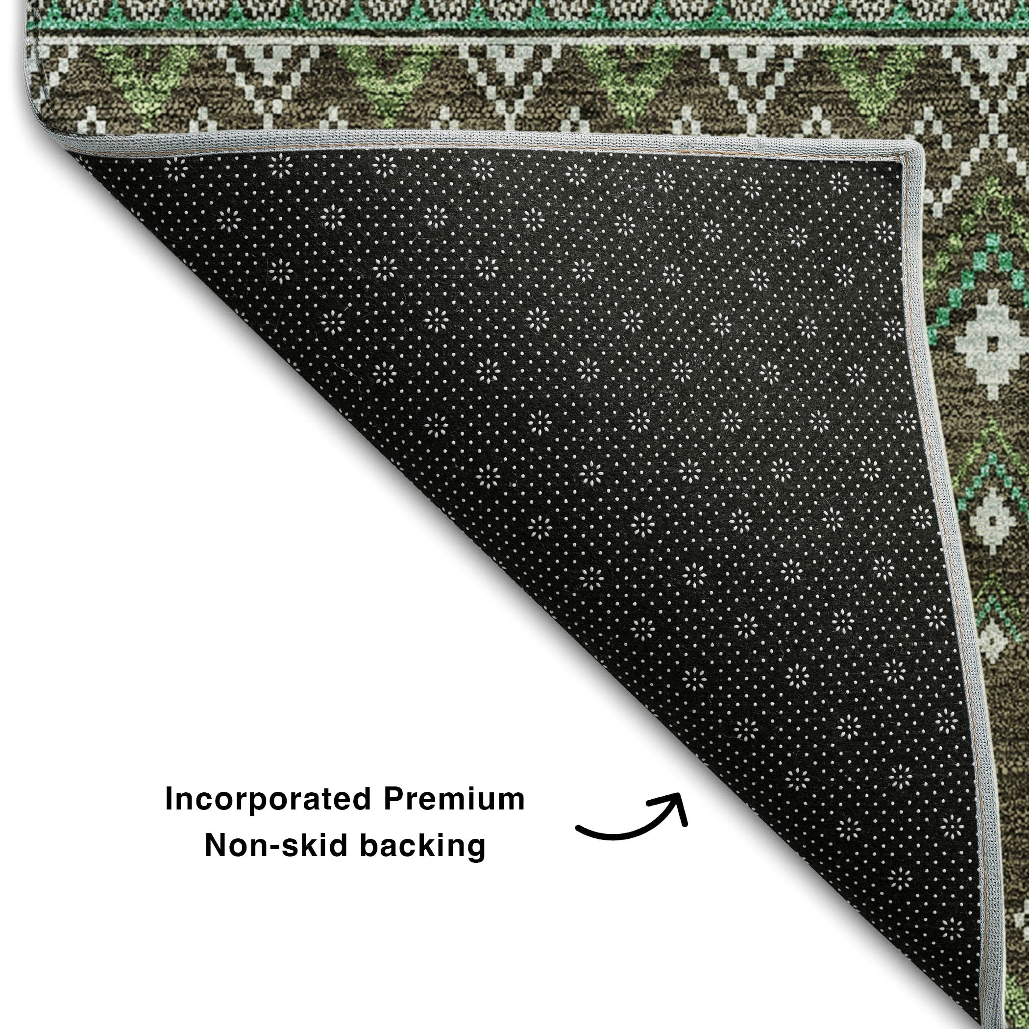 Split Machine Washable Transitional Brown Rug 1'8" x 2'6" #shape_Rectangle