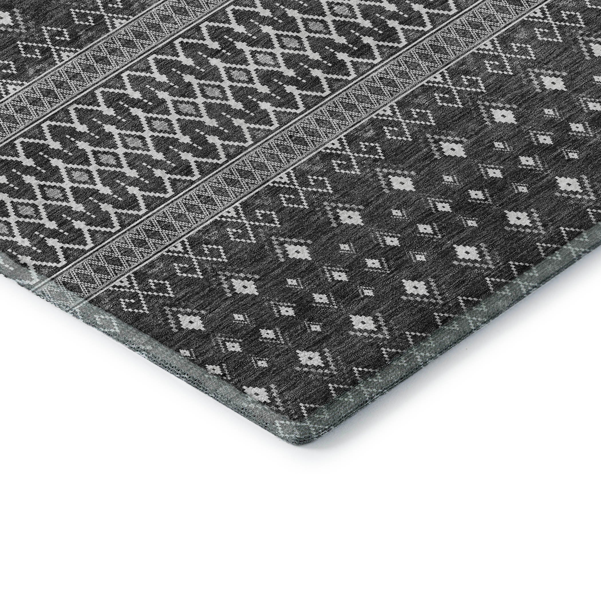 Split Machine Washable Transitional Gray Rug 1'8" x 2'6" #shape_Rectangle