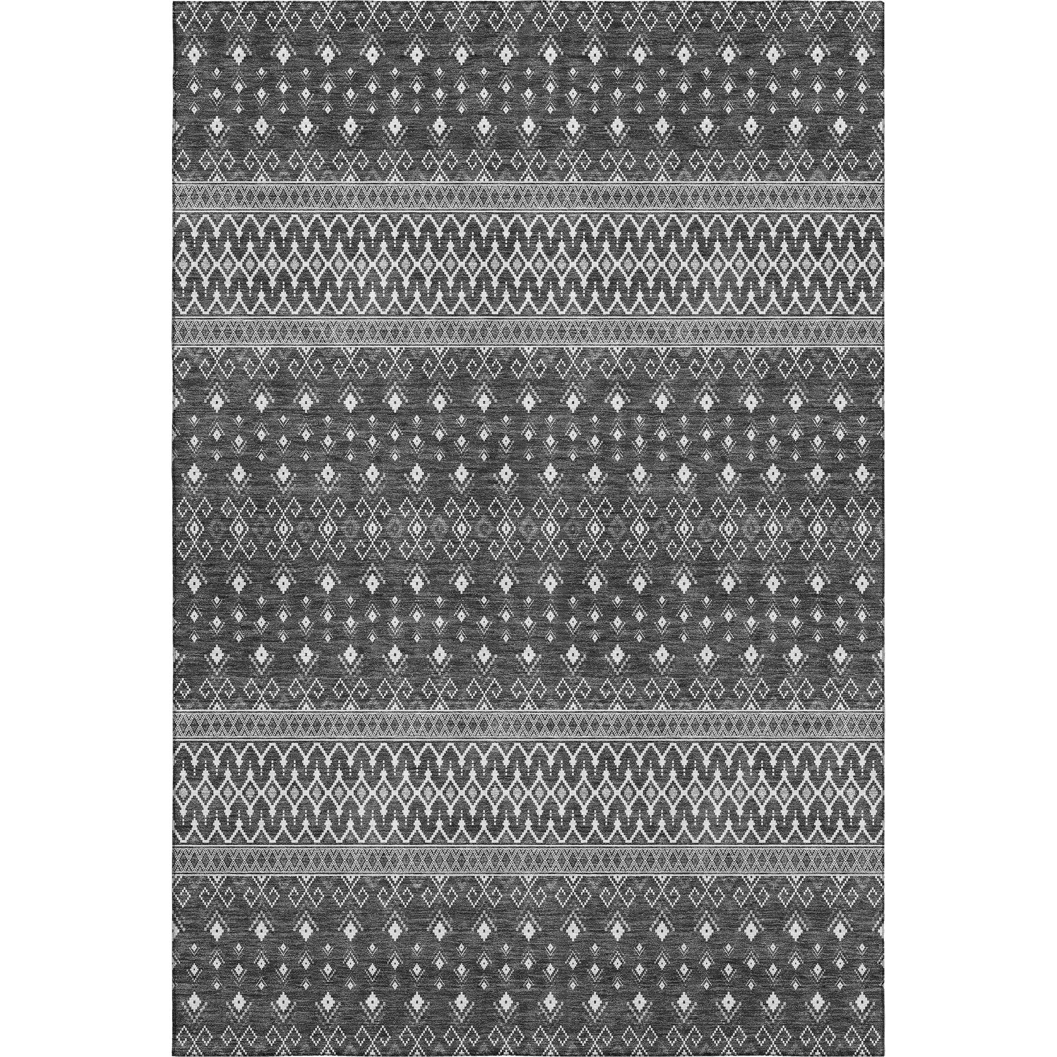 Split Machine Washable Transitional Gray Rug 2'6" x 3'10" #shape_Rectangle