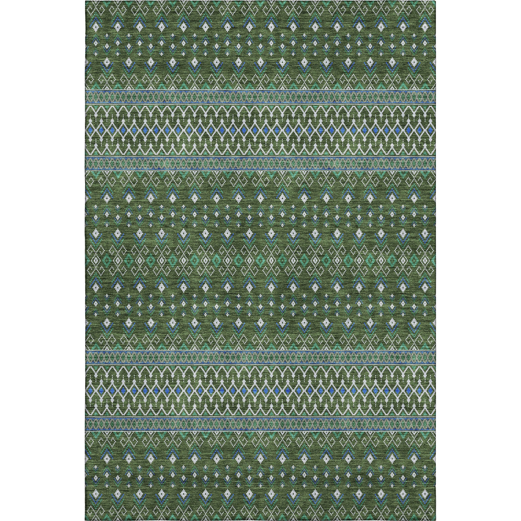 Split Machine Washable Transitional Olive Green Rug 2'6" x 3'10" #shape_Rectangle