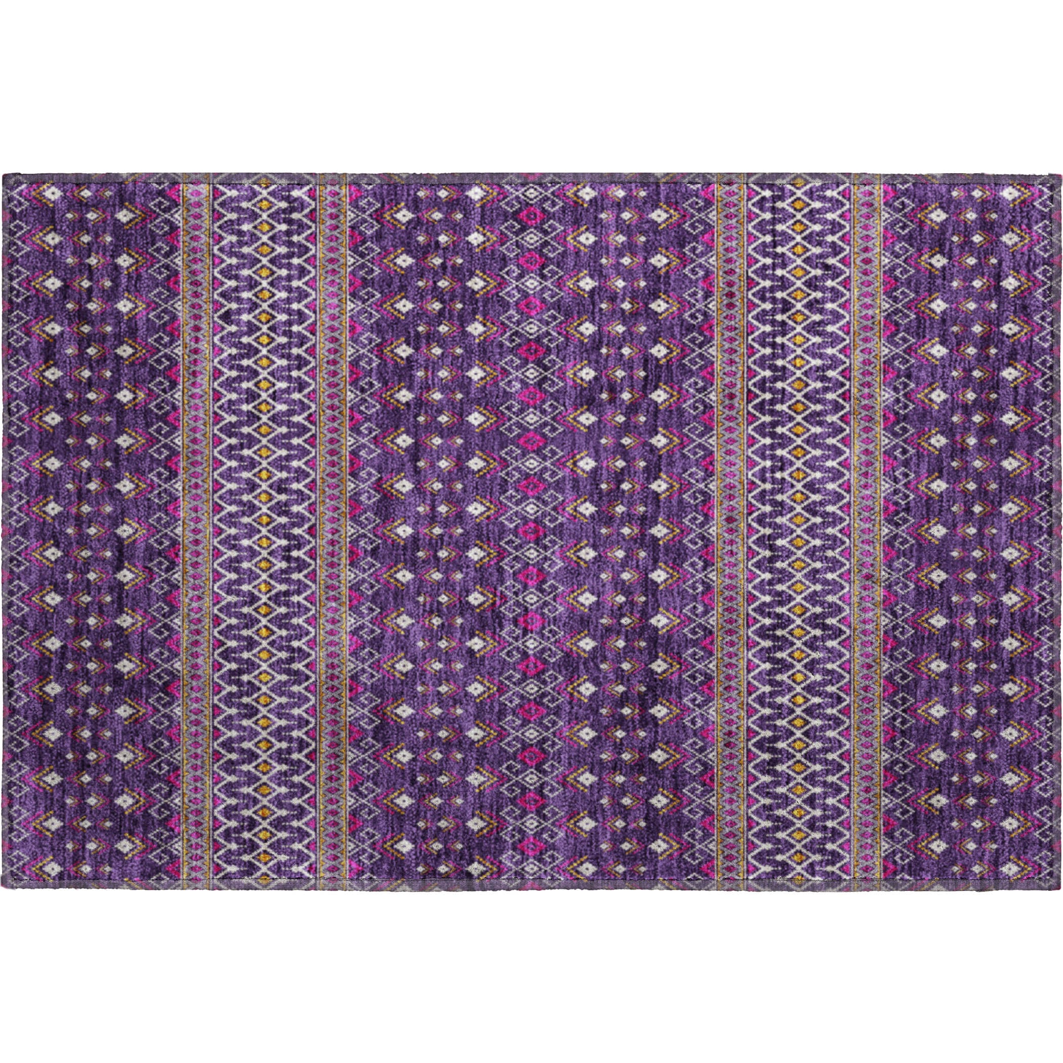Split Machine Washable Transitional Purple Rug 1'8" x 2'6" #shape_Rectangle