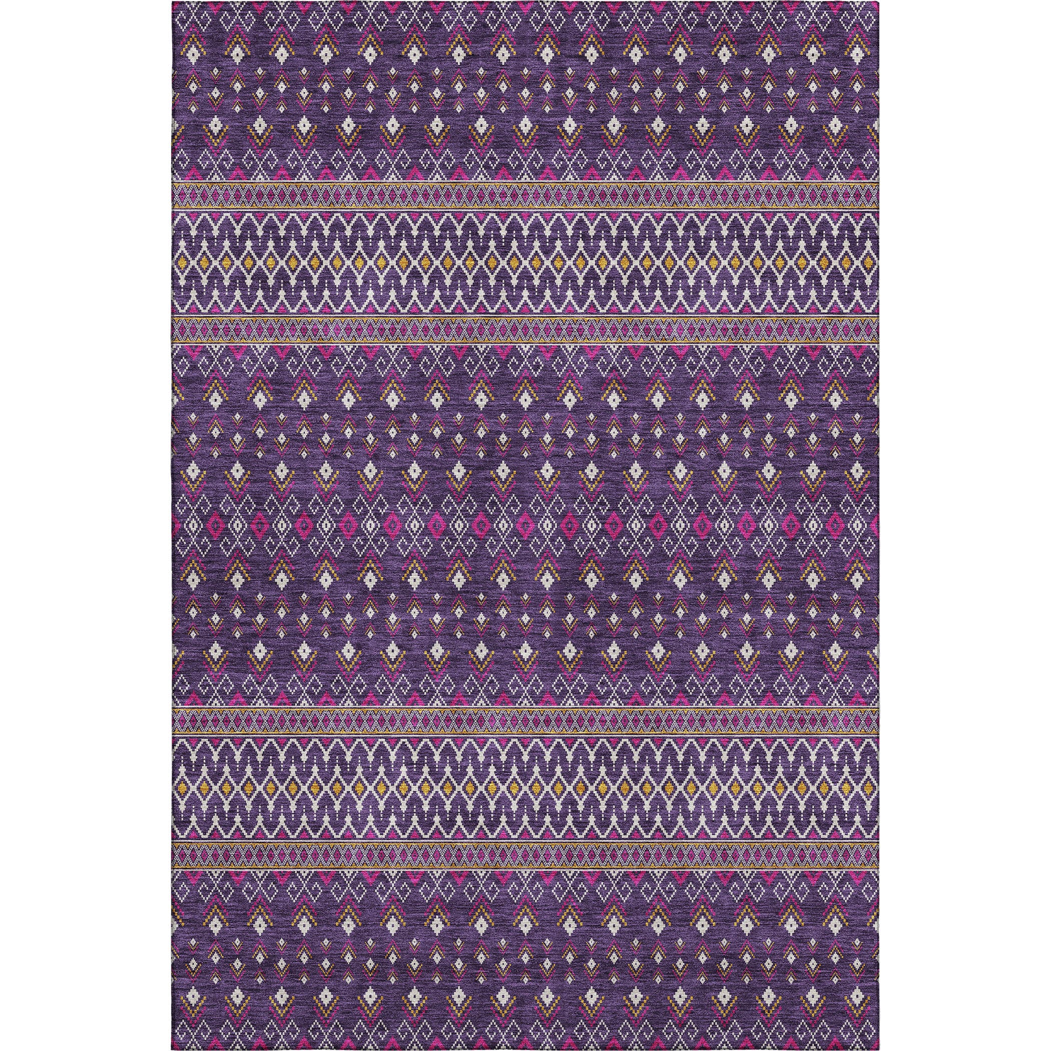 Split Machine Washable Transitional Purple Rug 2'6" x 3'10" #shape_Rectangle