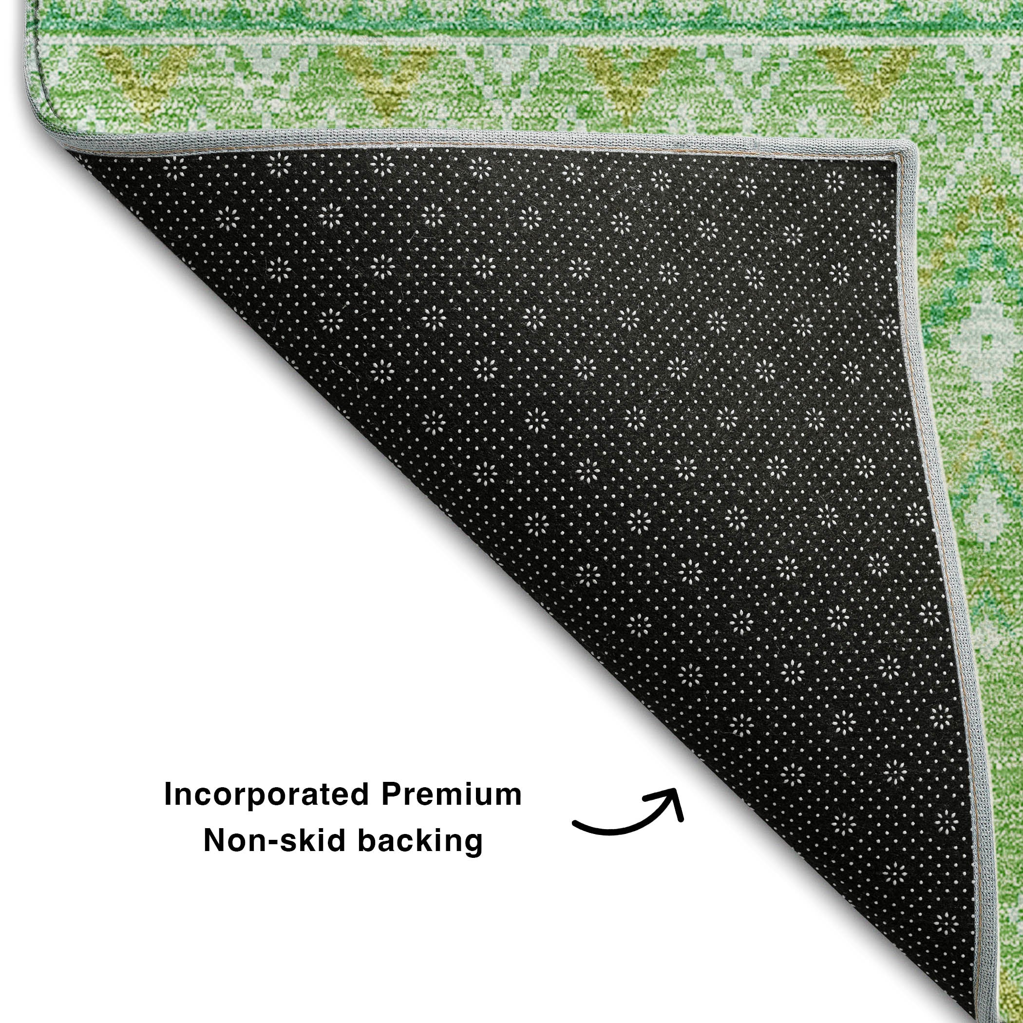 Oaxaca Machine Washable Transitional Aloe Green Rug 1'8" x 2'6" #shape_Rectangle