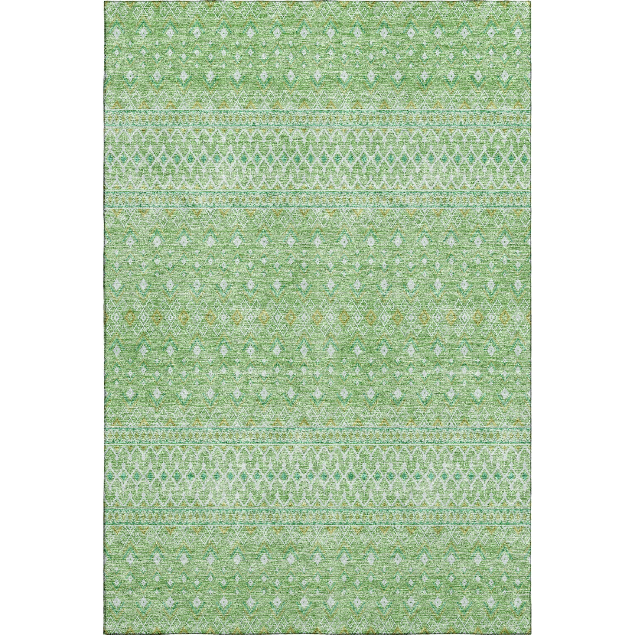 Oaxaca Machine Washable Transitional Aloe Green Rug 2'6" x 3'10" #shape_Rectangle
