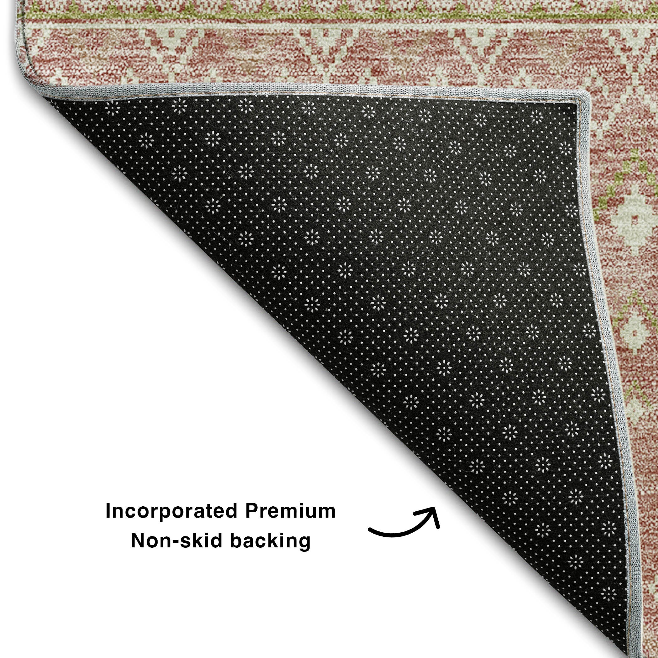 Oaxaca Machine Washable Transitional Blush Pink Rug 1'8" x 2'6" #shape_Rectangle
