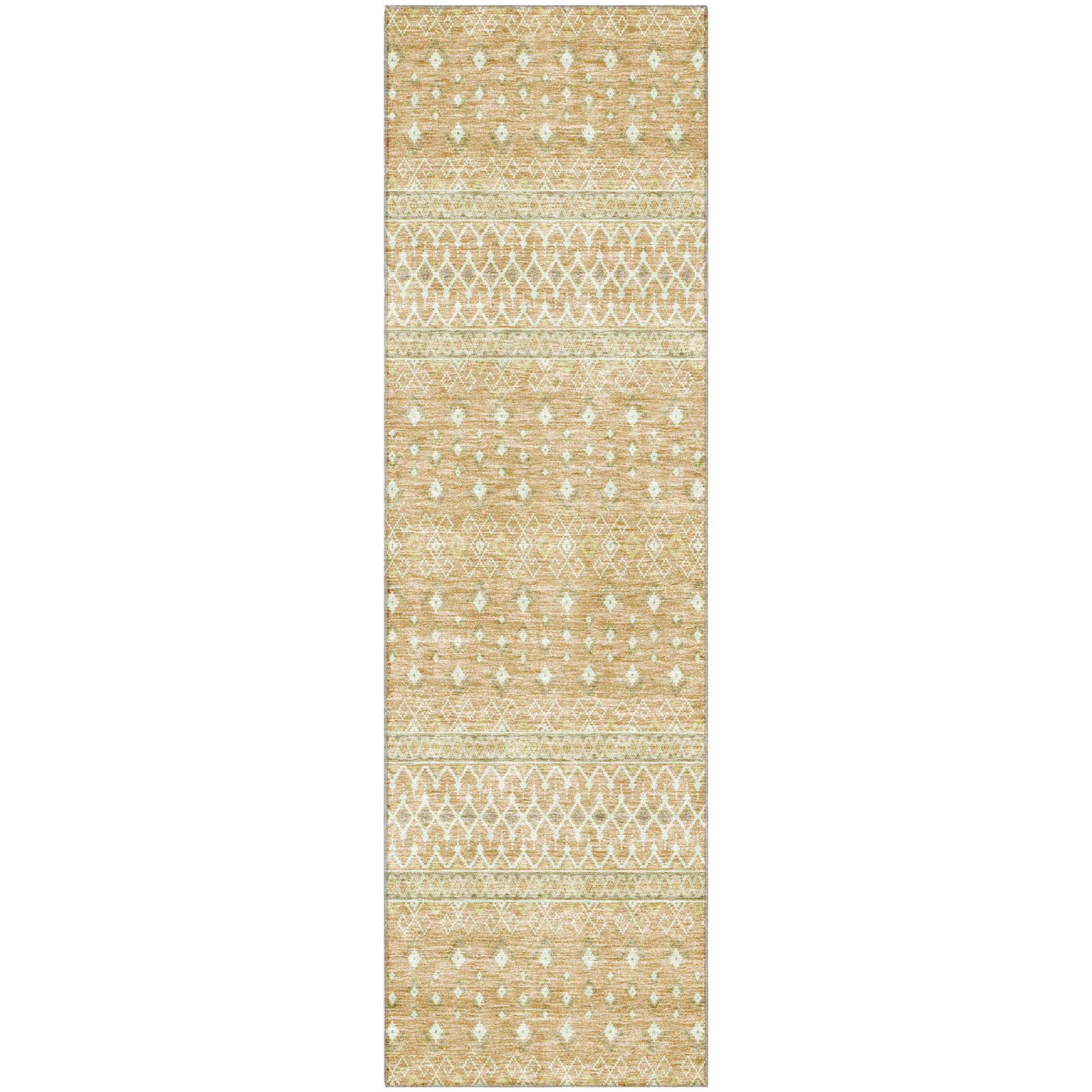 Oaxaca Machine Washable Transitional Copper Orange Rug 2'3" x 7'6" #shape_Runner