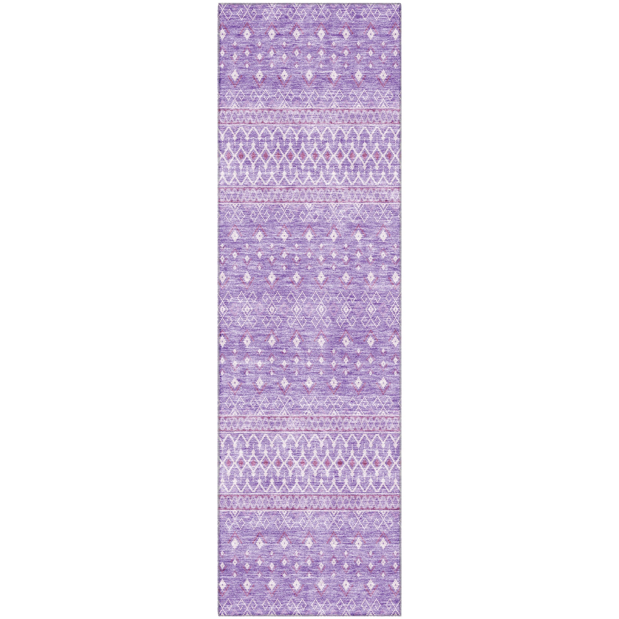 Oaxaca Machine Washable Transitional Lavender Purple Rug 2'3" x 7'6" #shape_Runner
