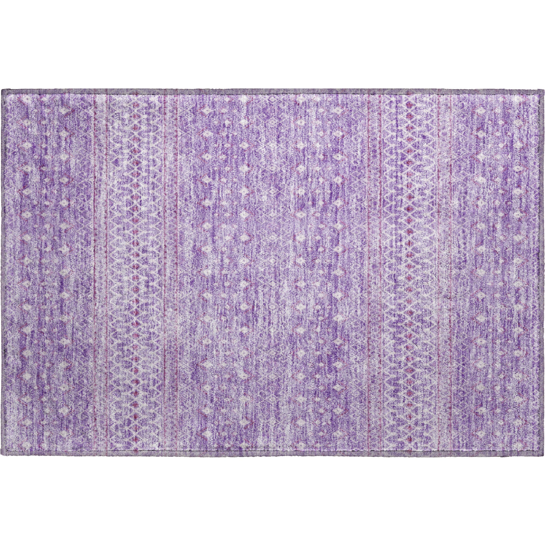 Oaxaca Machine Washable Transitional Lavender Purple Rug 1'8" x 2'6" #shape_Rectangle
