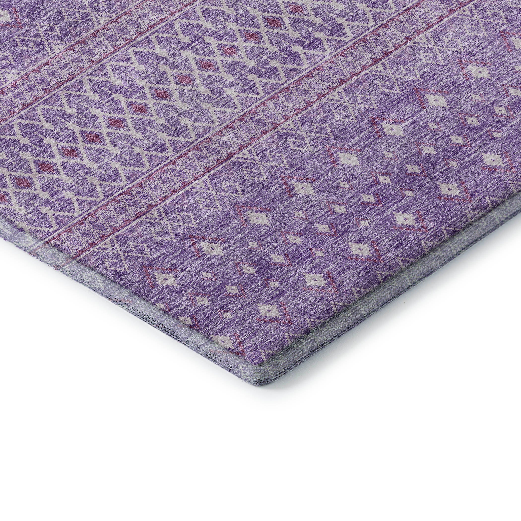 Oaxaca Machine Washable Transitional Lavender Purple Rug 1'8" x 2'6" #shape_Rectangle
