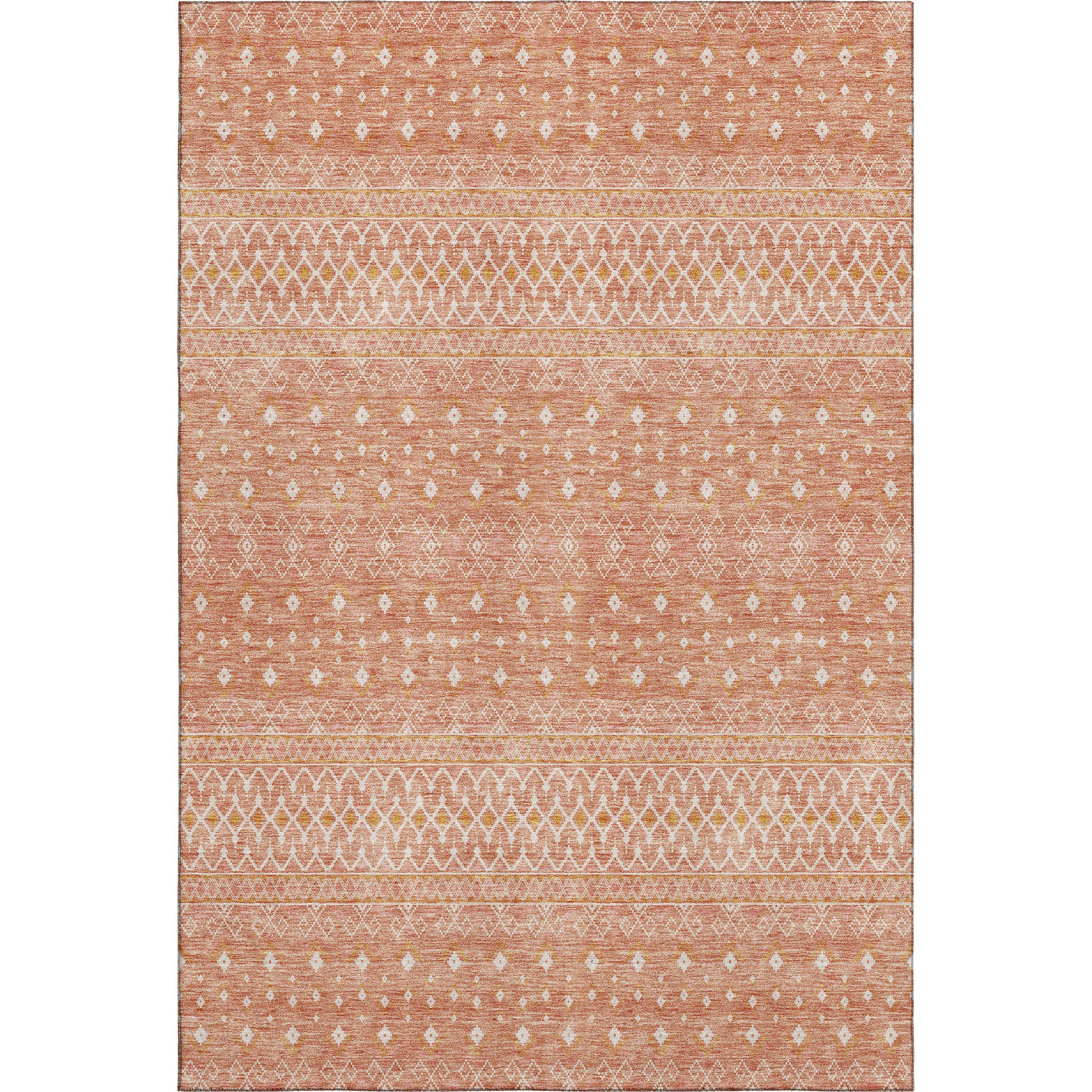 Oaxaca Machine Washable Transitional Salmon Orange Rug 2'6" x 3'10" #shape_Rectangle