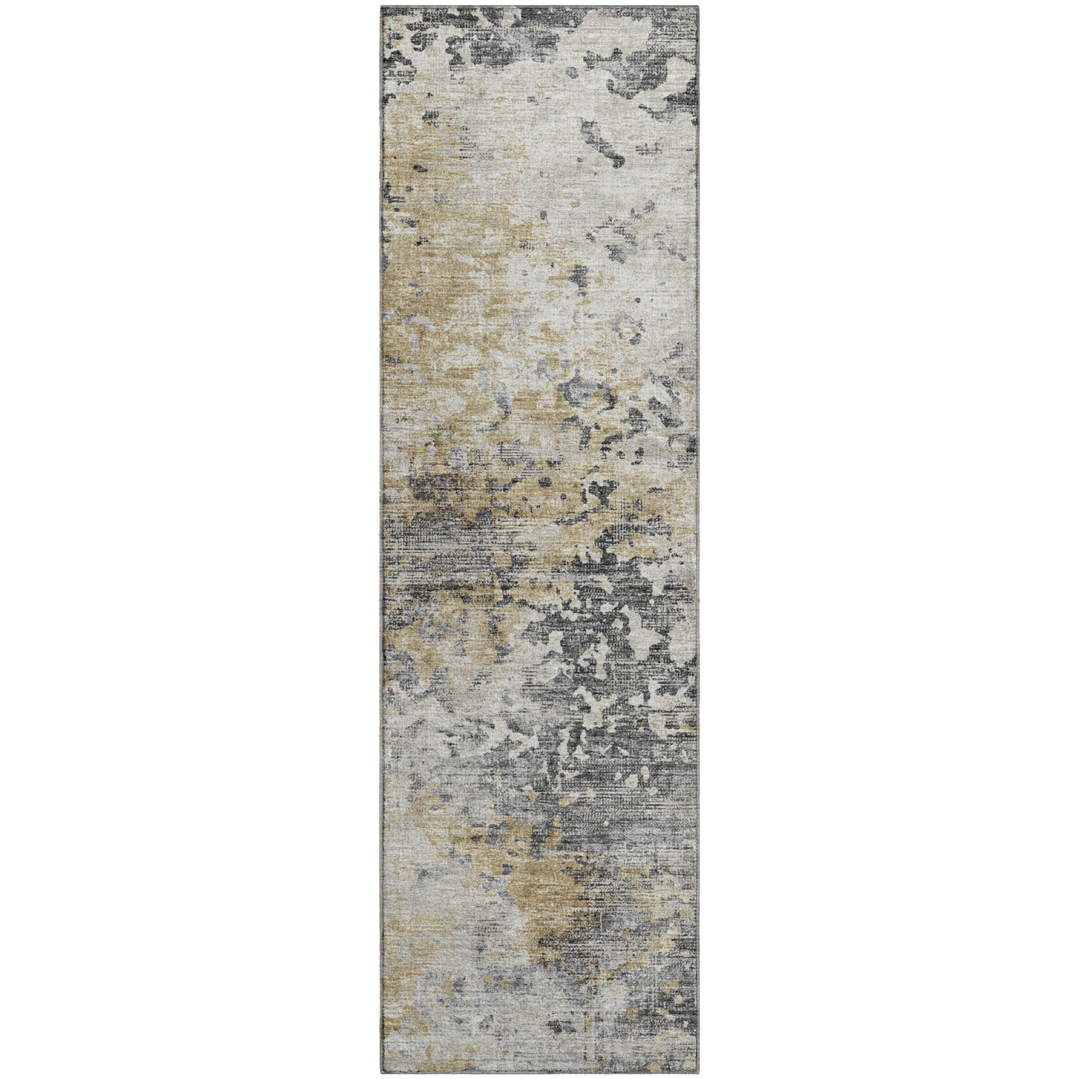 Mdina Machine Washable Transitional Moody Beige Rug 2'3" x 7'6" #shape_Runner