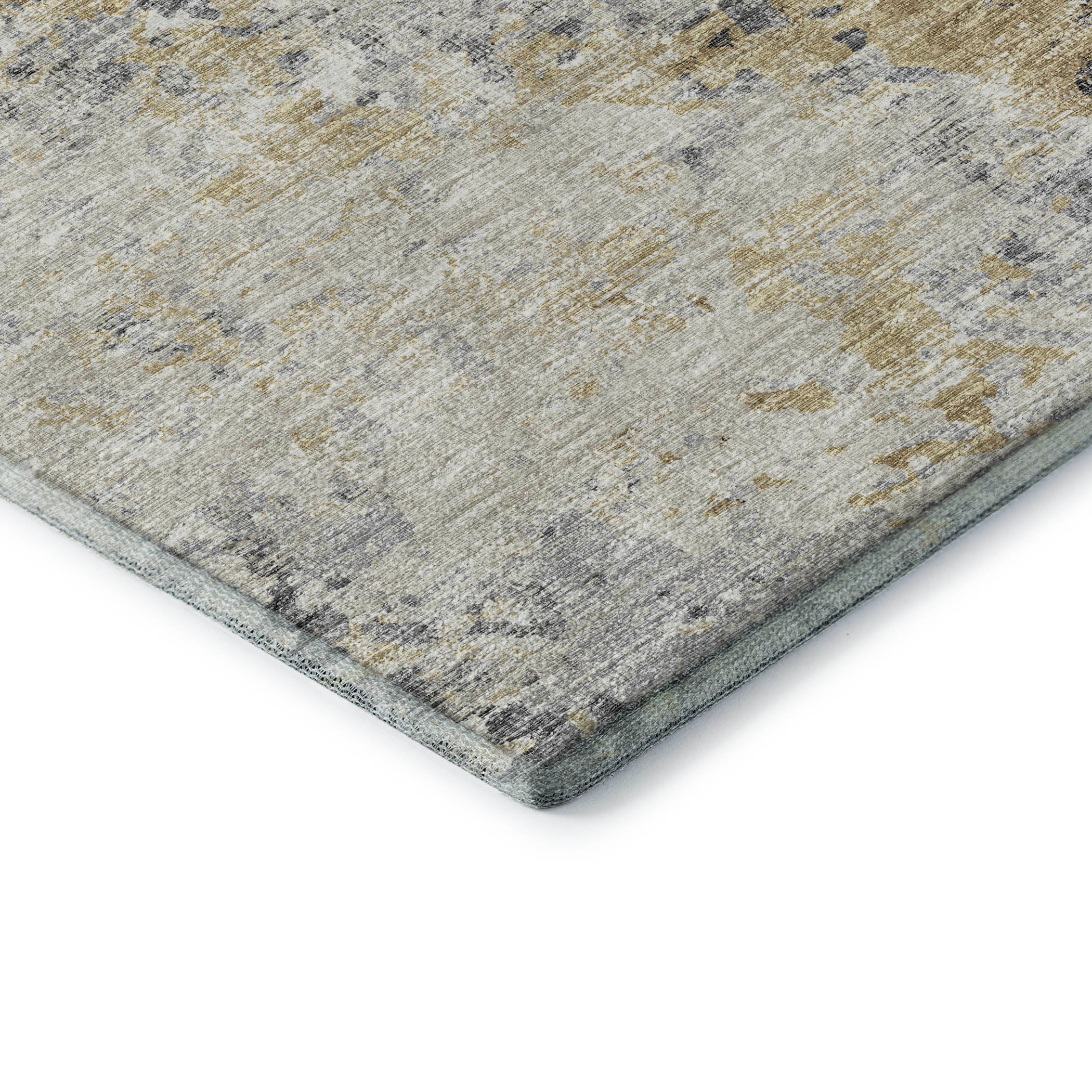 Mdina Machine Washable Transitional Moody Beige Rug 1'8" x 2'6" #shape_Rectangle