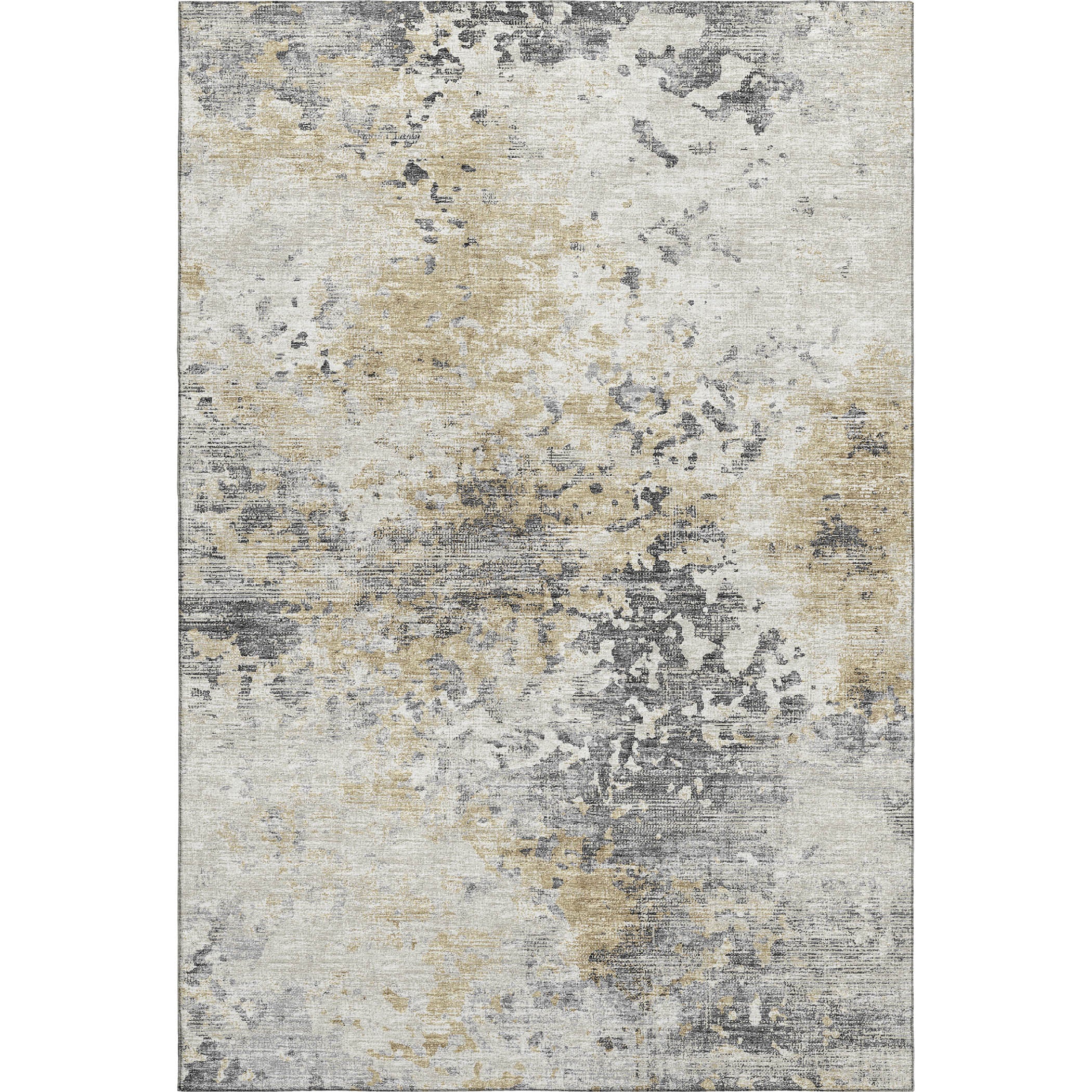 Mdina Machine Washable Transitional Moody Beige Rug 2'6" x 3'10" #shape_Rectangle