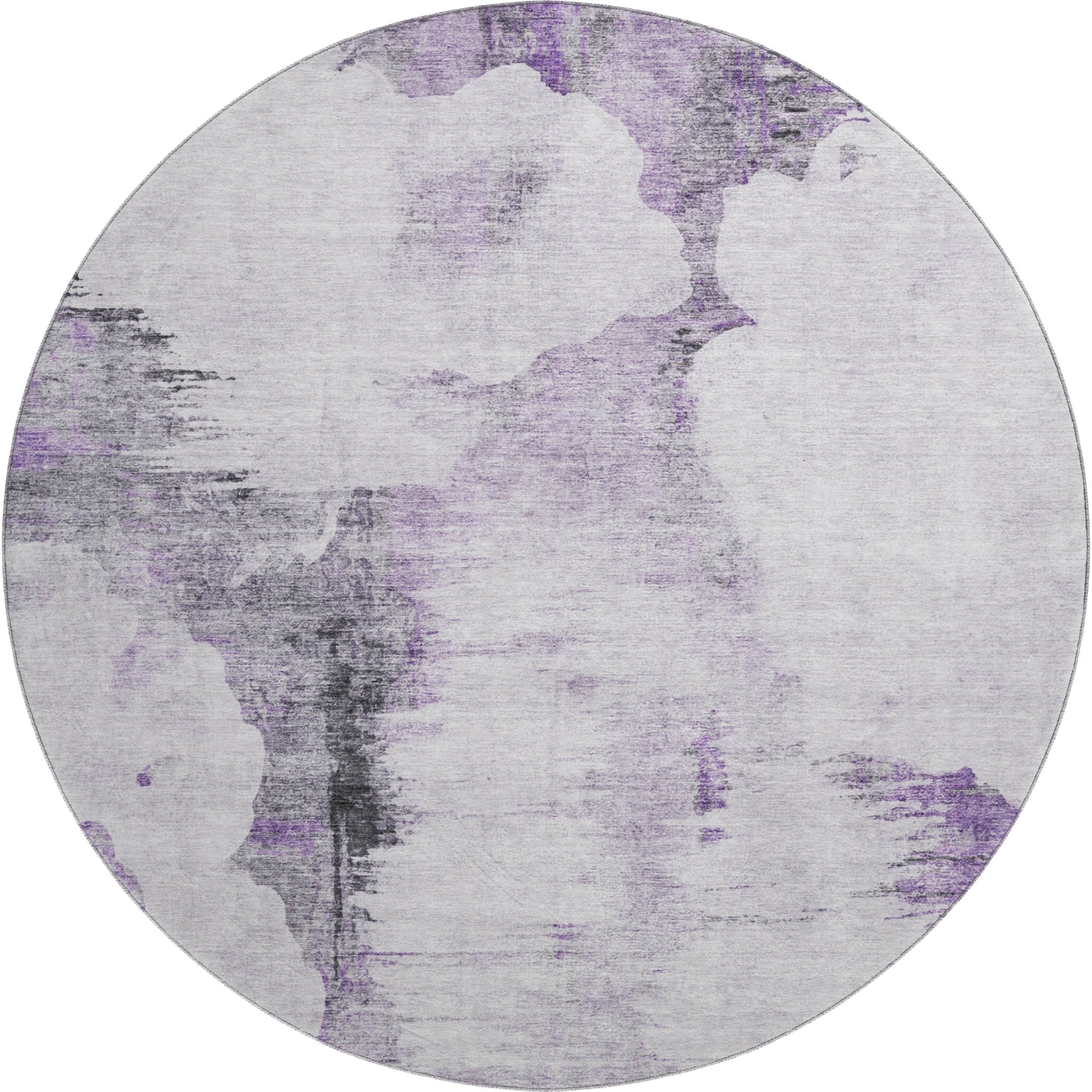 Sintra Machine Washable Transitional Purple Rug 8' x 8' #shape_Round