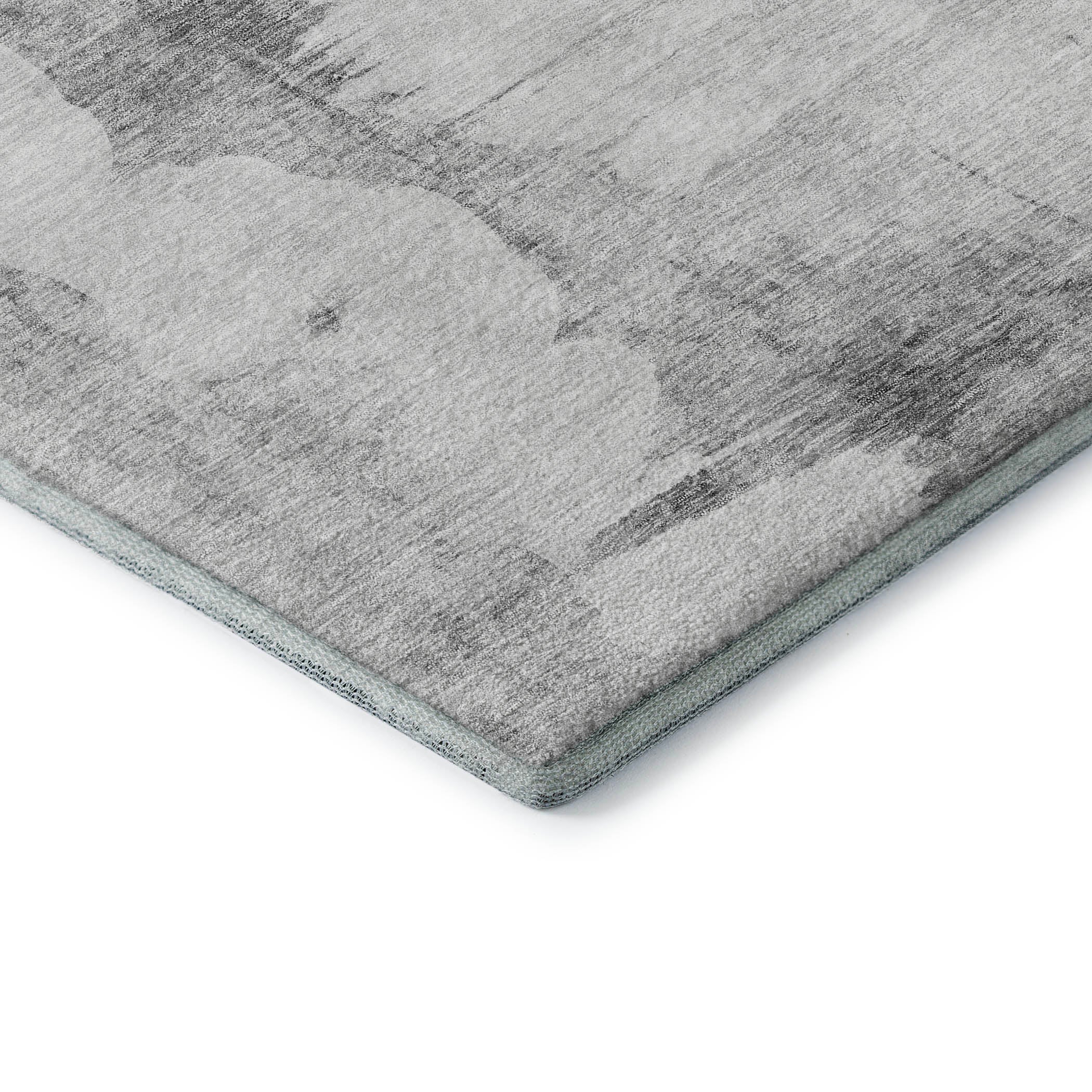 Sintra Machine Washable Transitional Silver Gray Rug 1'8" x 2'6" #shape_Rectangle