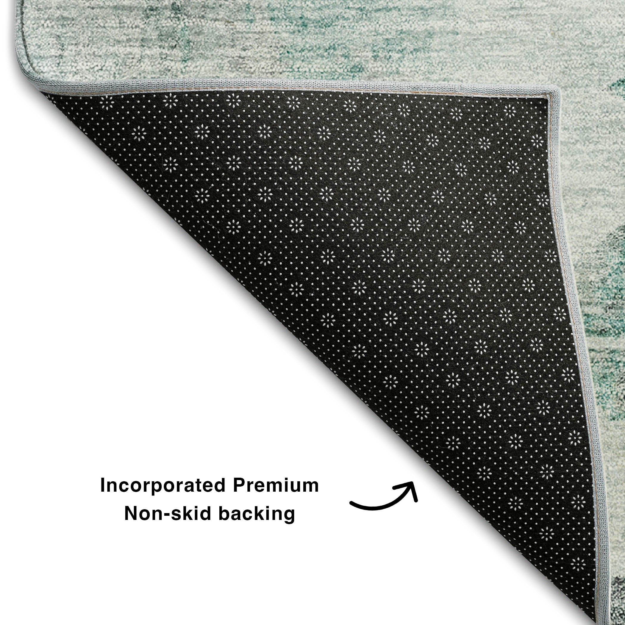 Sintra Machine Washable Transitional Teal Rug 1'8" x 2'6" #shape_Rectangle