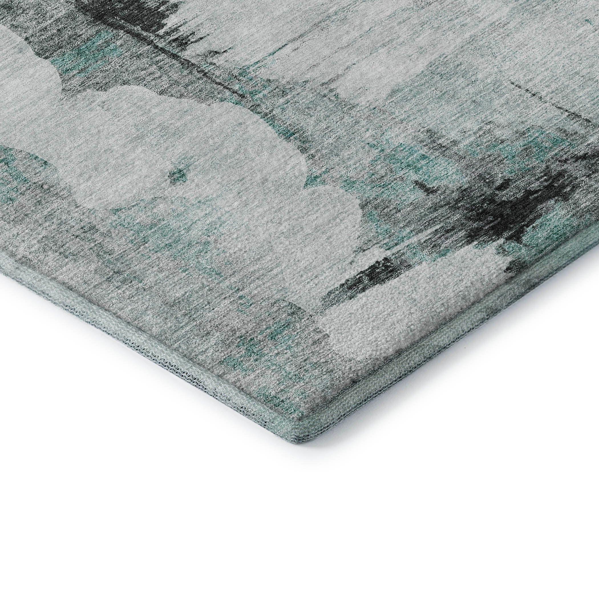 Sintra Machine Washable Transitional Teal Rug 1'8" x 2'6" #shape_Rectangle