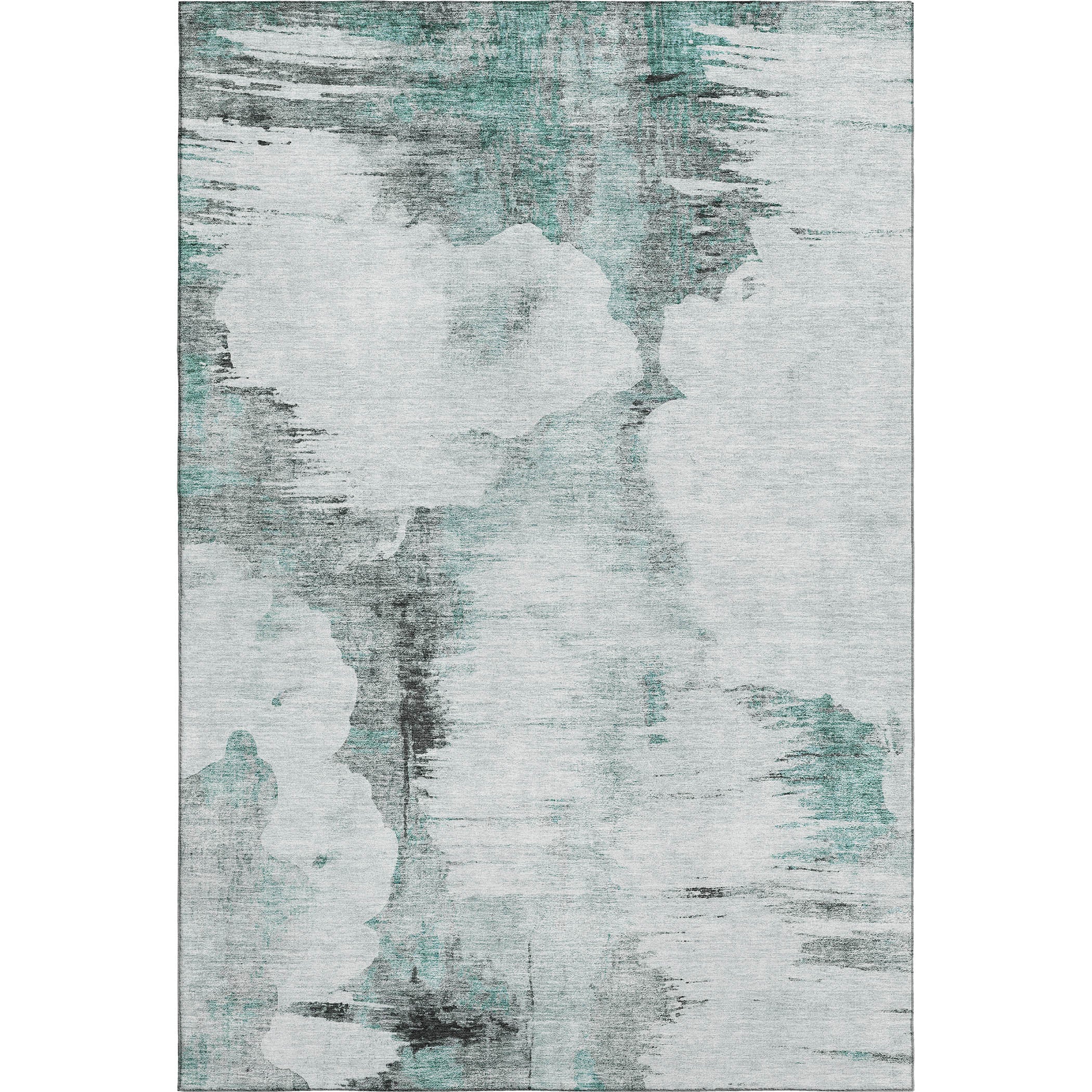 Sintra Machine Washable Transitional Teal Rug 2'6" x 3'10" #shape_Rectangle