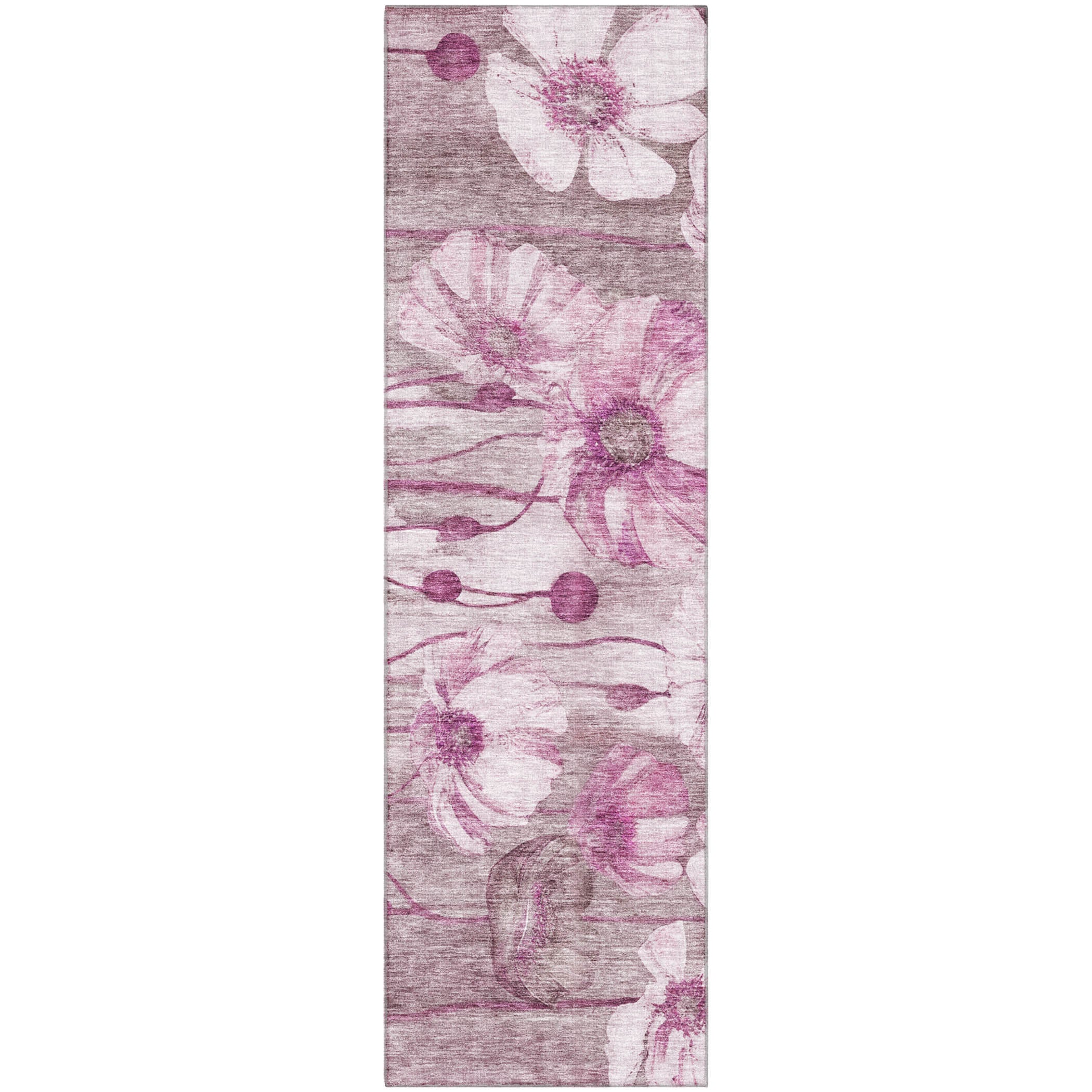 Split Machine Washable Transitional Plum Purple Rug 2'3" x 7'6" #shape_Runner