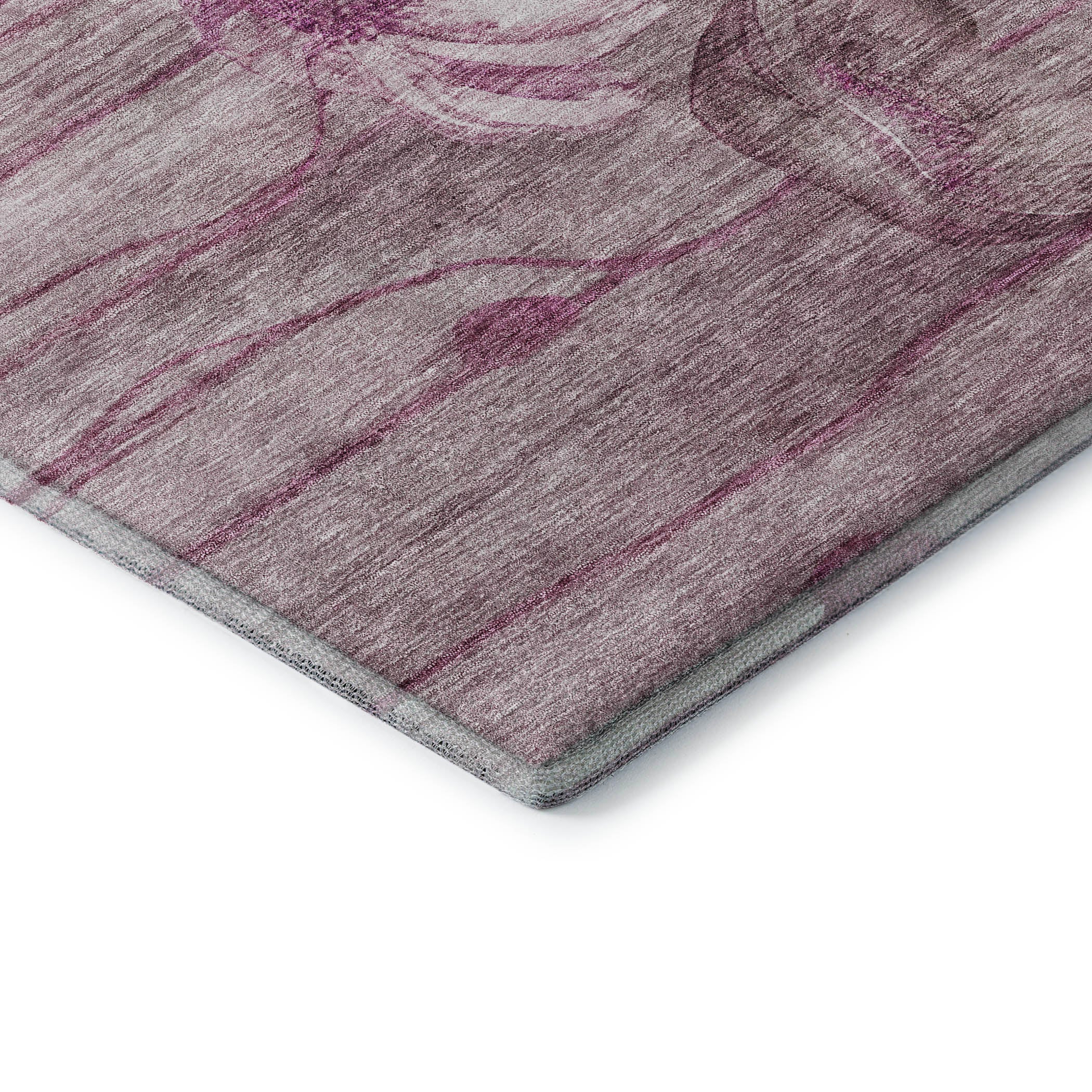 Split Machine Washable Transitional Plum Purple Rug 1'8" x 2'6" #shape_Rectangle