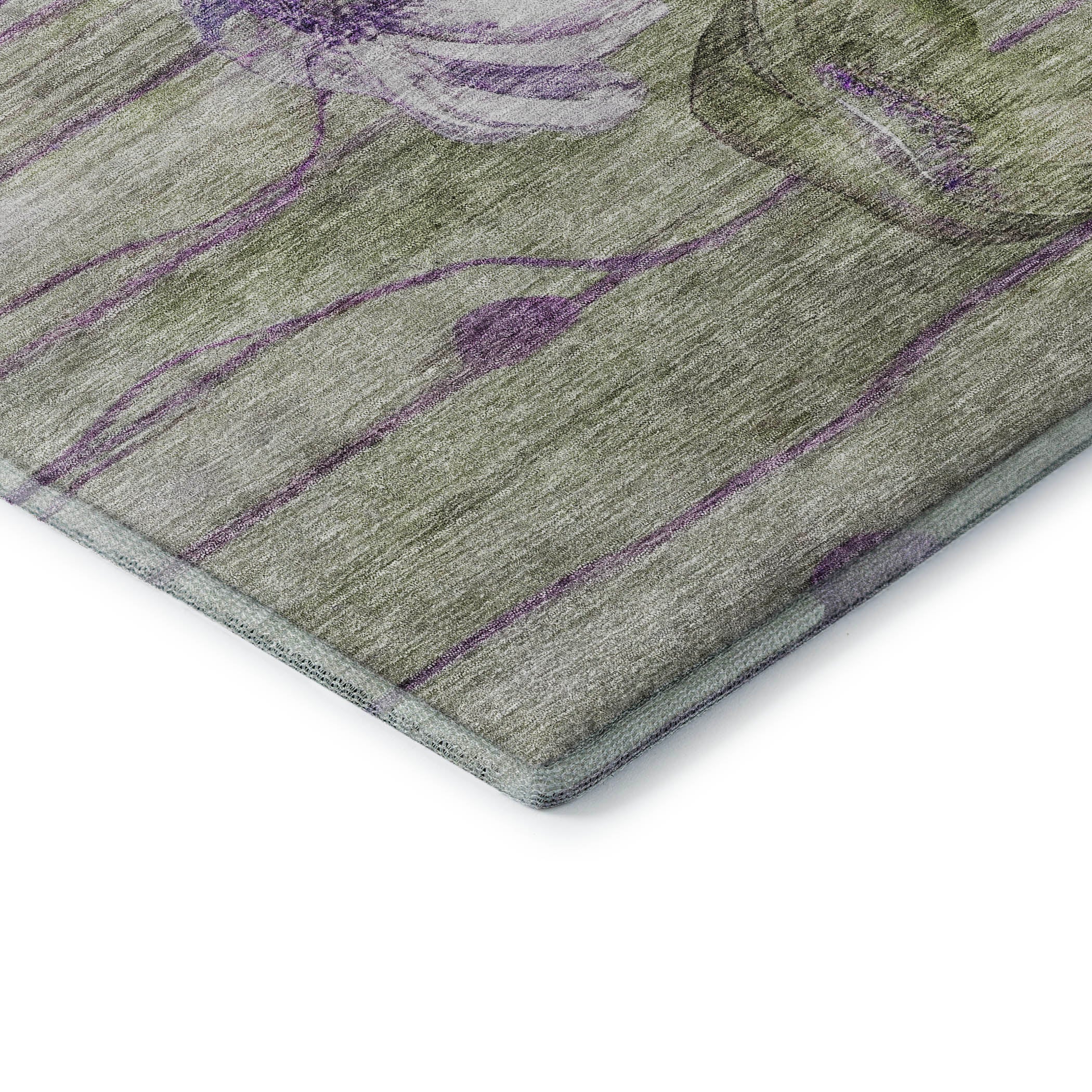 Split Machine Washable Transitional Purple Rug 1'8" x 2'6" #shape_Rectangle