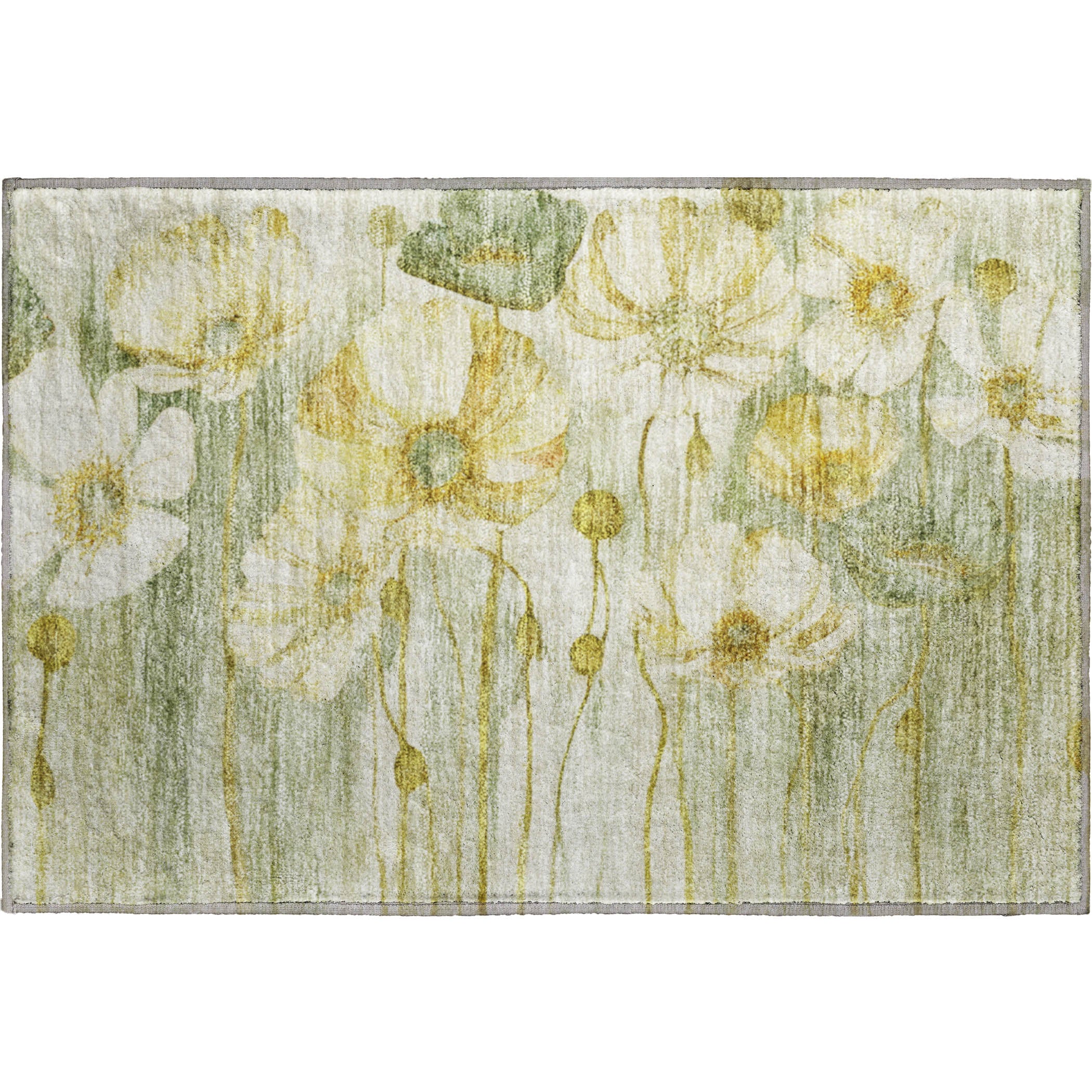Split Machine Washable Transitional Sage Green Rug 1'8" x 2'6" #shape_Rectangle