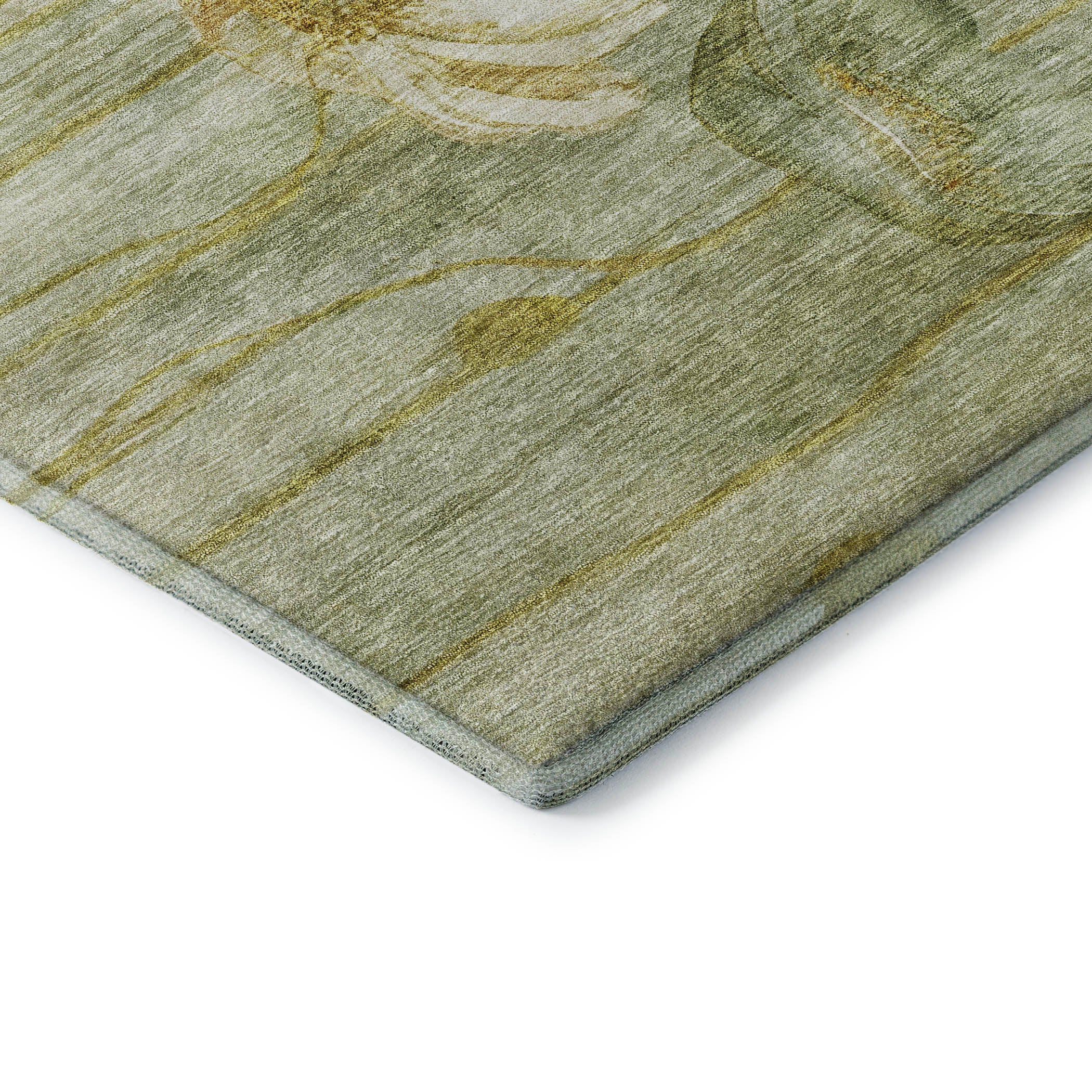 Split Machine Washable Transitional Sage Green Rug 1'8" x 2'6" #shape_Rectangle