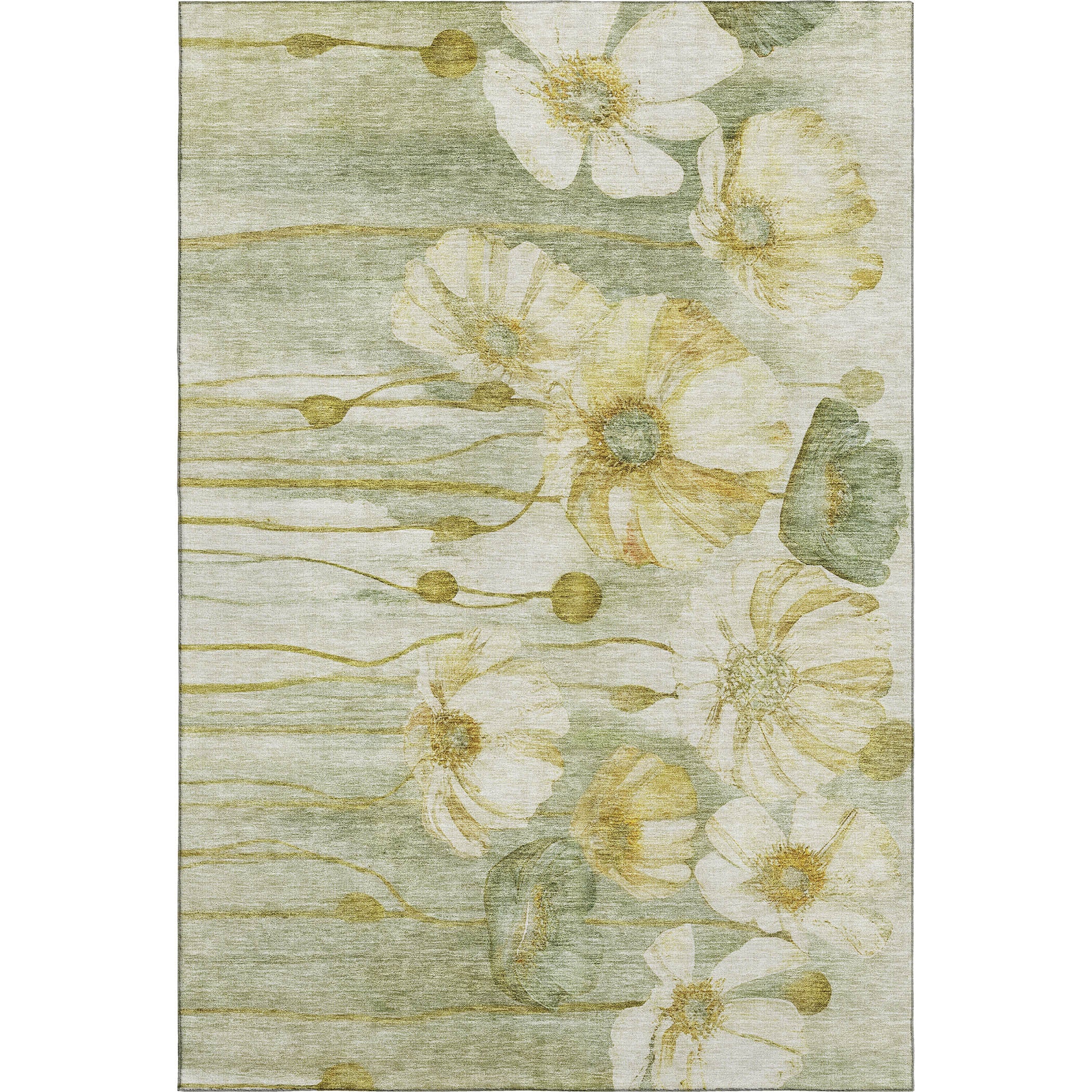 Split Machine Washable Transitional Sage Green Rug 2'6" x 3'10" #shape_Rectangle